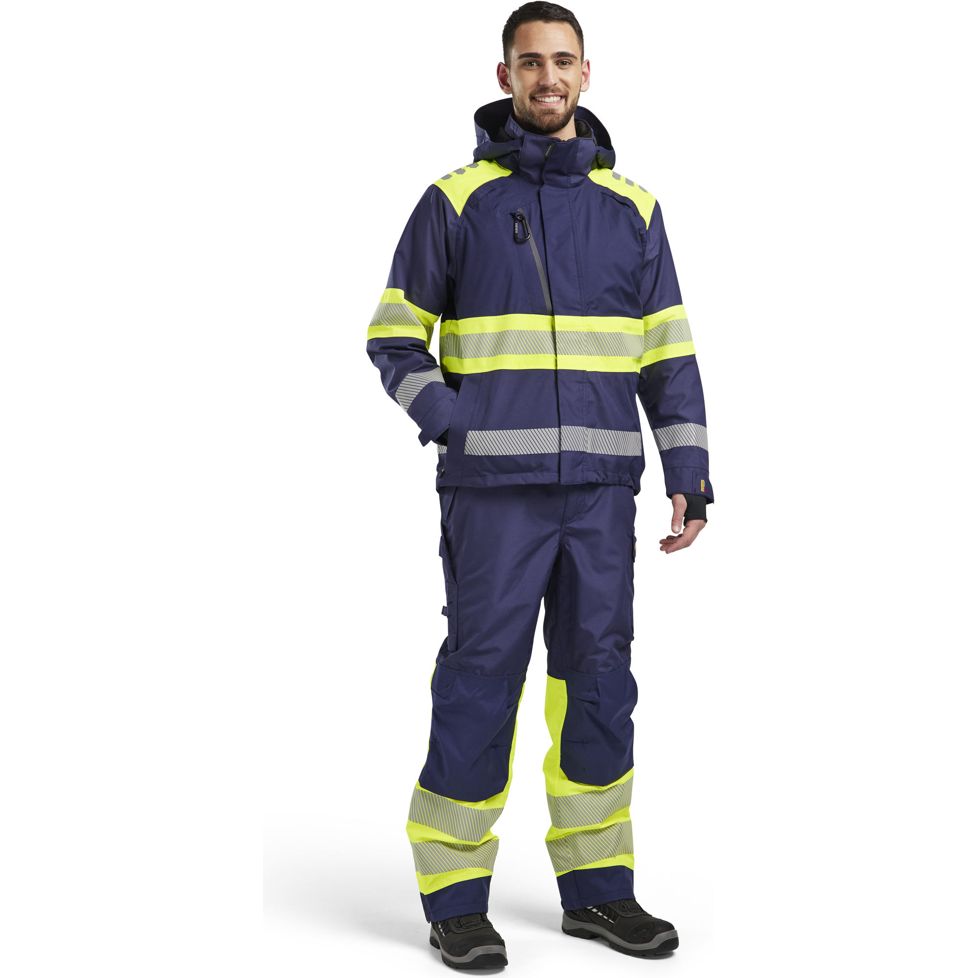 Blaklader High Vis Shell Jacket, Navy Blue/ Yellow (5)