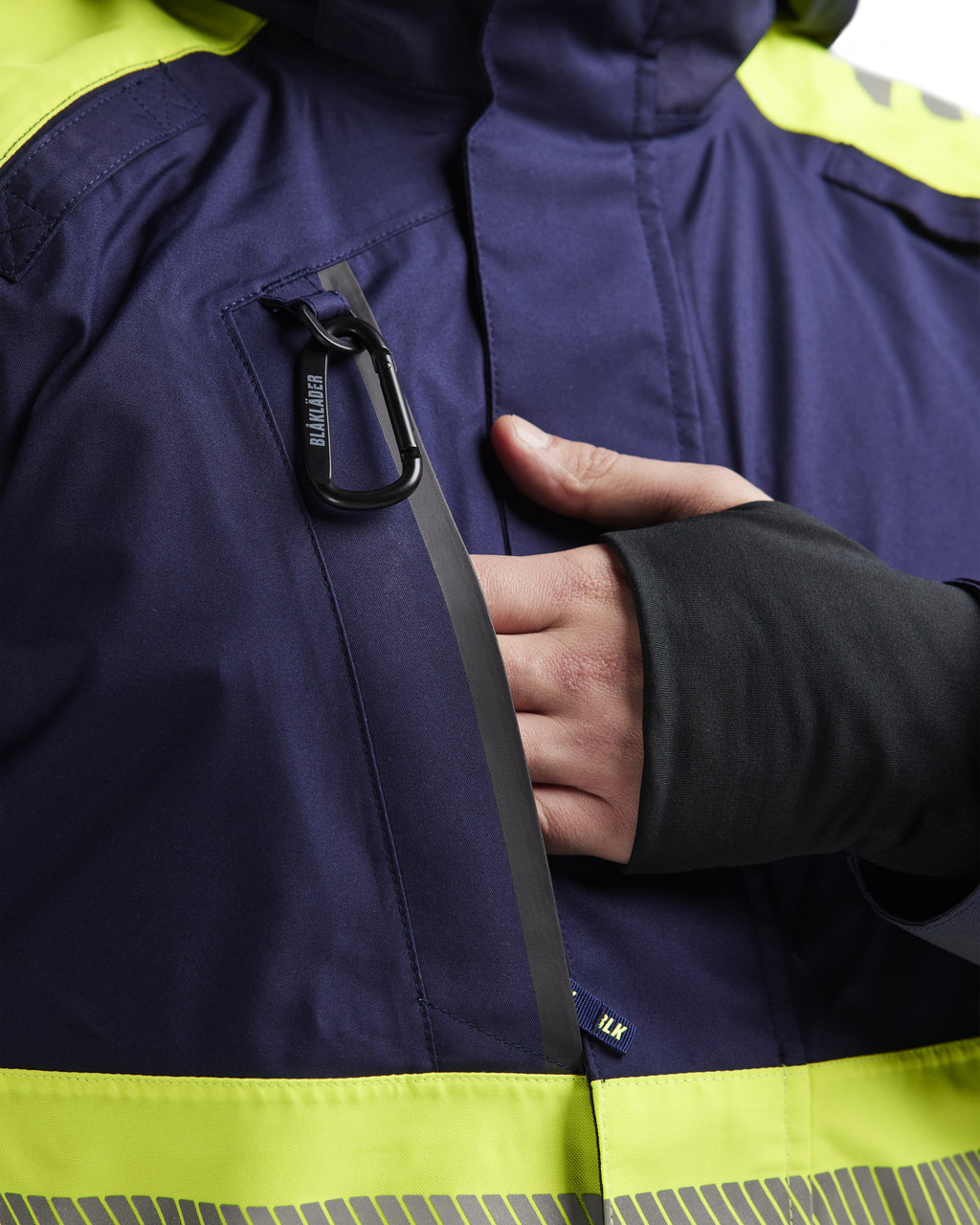 Blaklader High Vis Shell Jacket, Navy Blue/ Yellow (7)