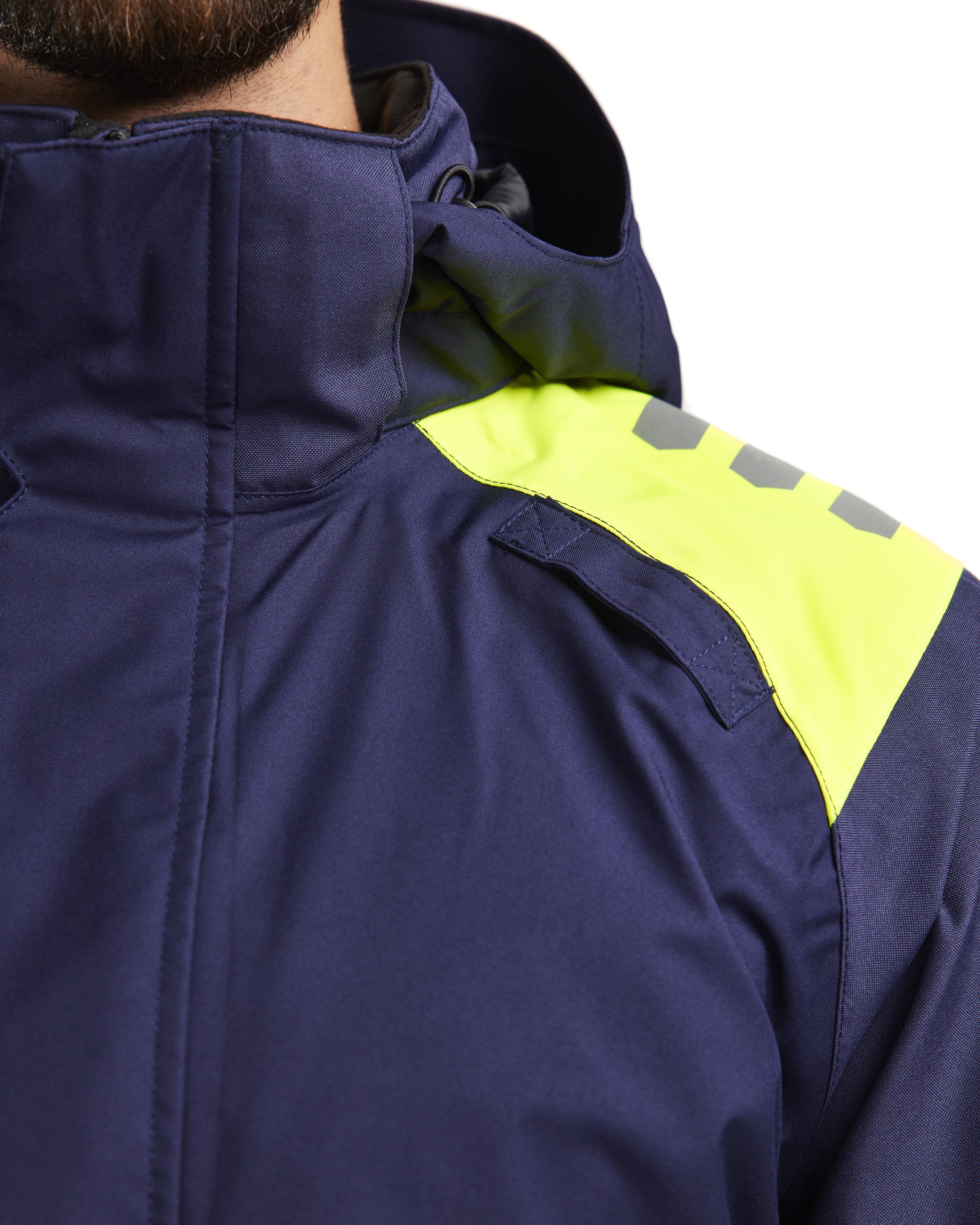 Blaklader High Vis Shell Jacket, Navy Blue/ Yellow (9)