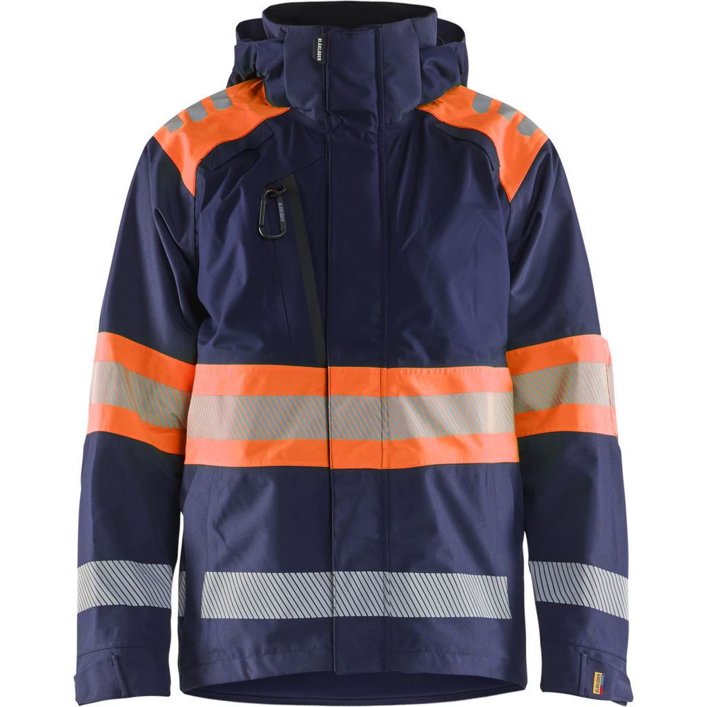 Blaklader High Vis Shell Jacket, Navy Blue/Orange