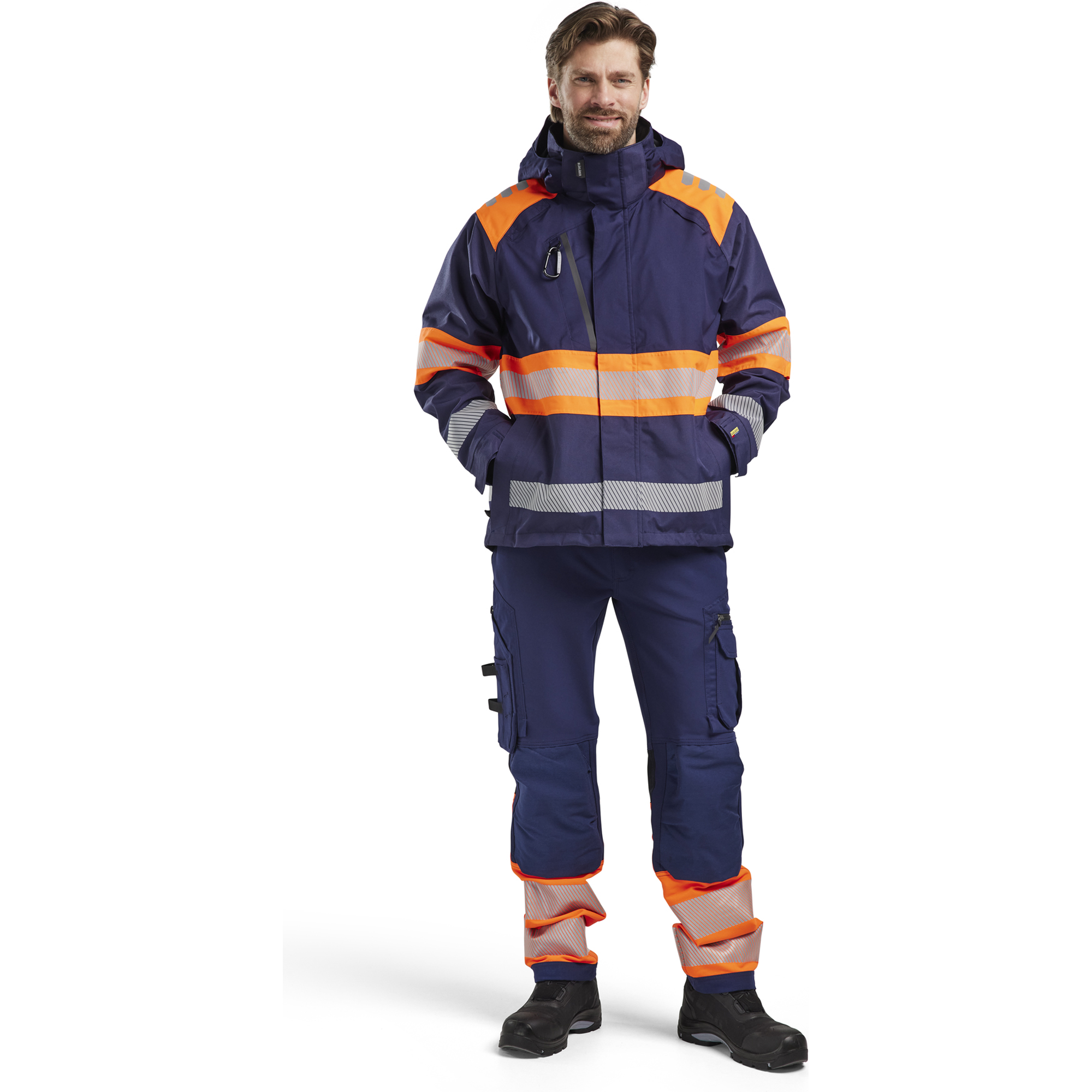 Blaklader High Vis Shell Jacket, Navy Blue/Orange (5)