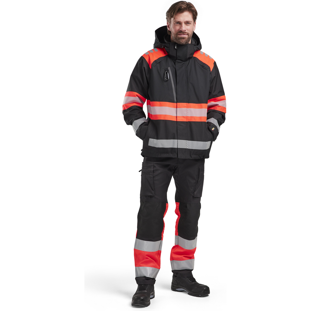 Blaklader High Vis Shell Jacket, Black/High Vis Red (5)