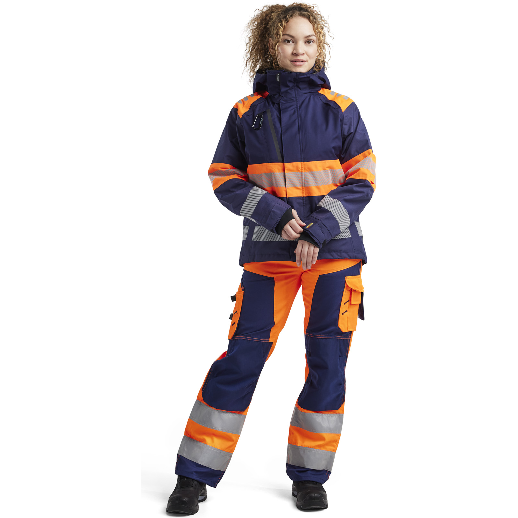 Blaklader High Vis Ladies Shell Jacket, Navy Blue/Orange (5)