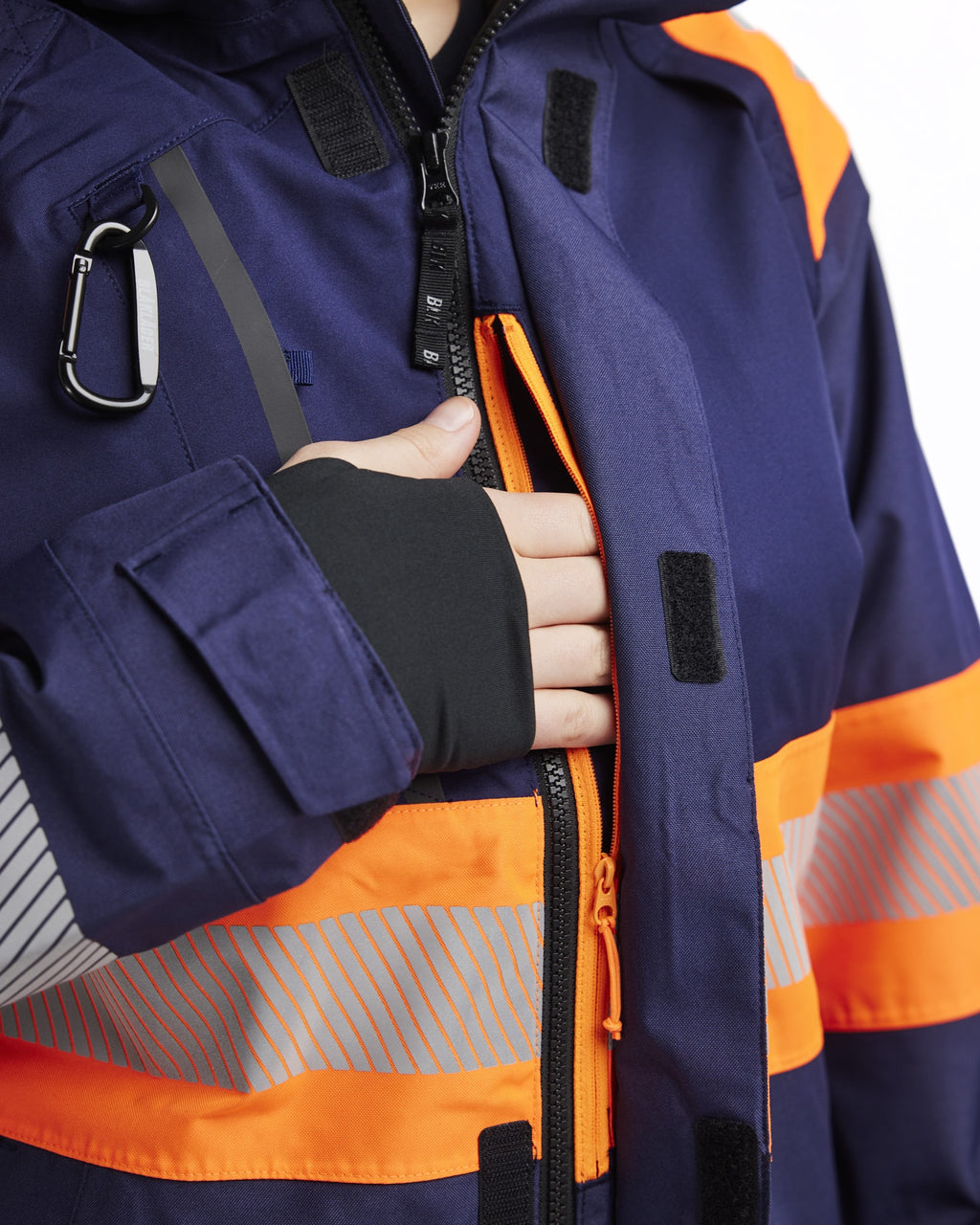 Blaklader High Vis Ladies Shell Jacket, Navy Blue/Orange (7)