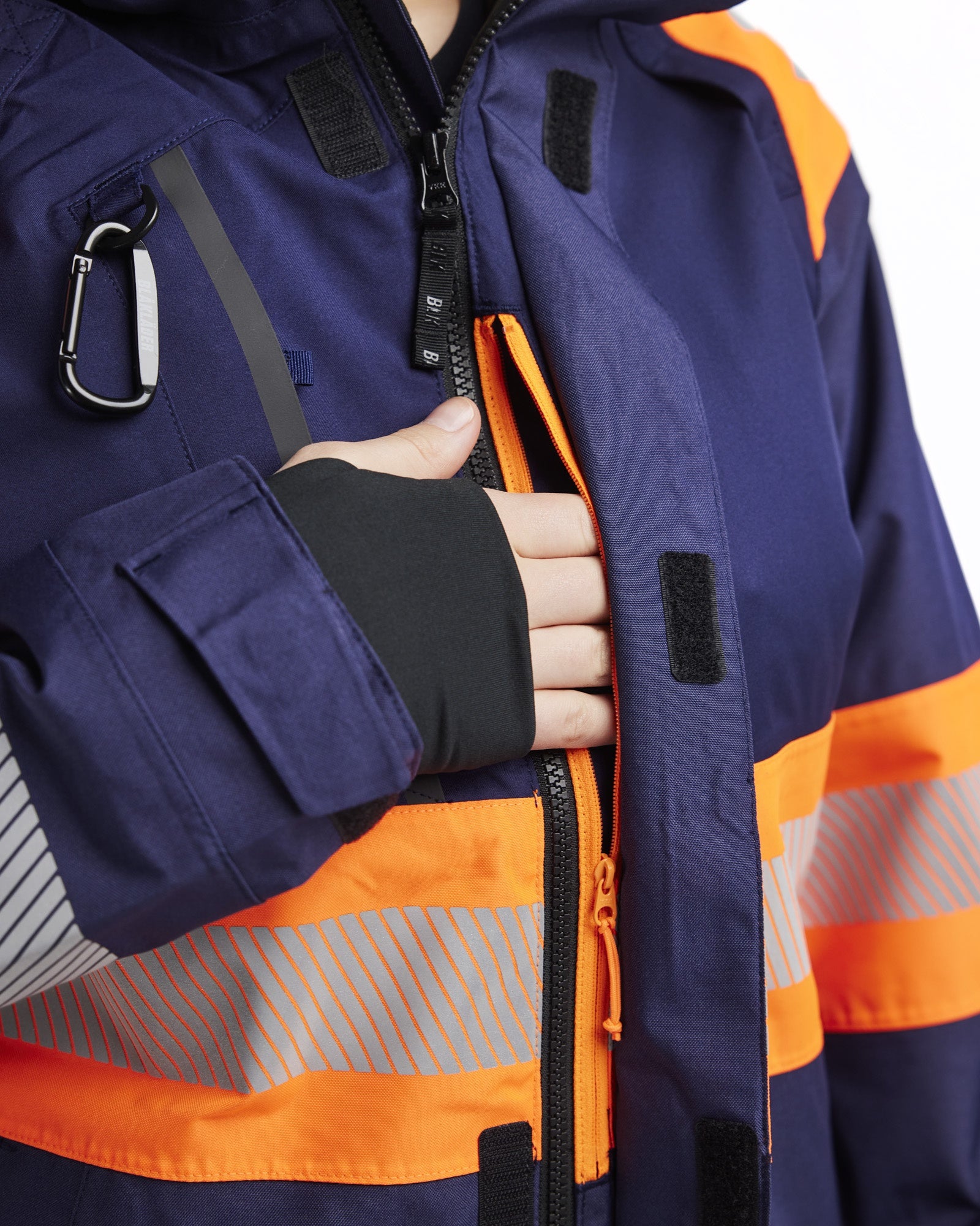 Blaklader High Vis Ladies Shell Jacket, Navy Blue/Orange (7)