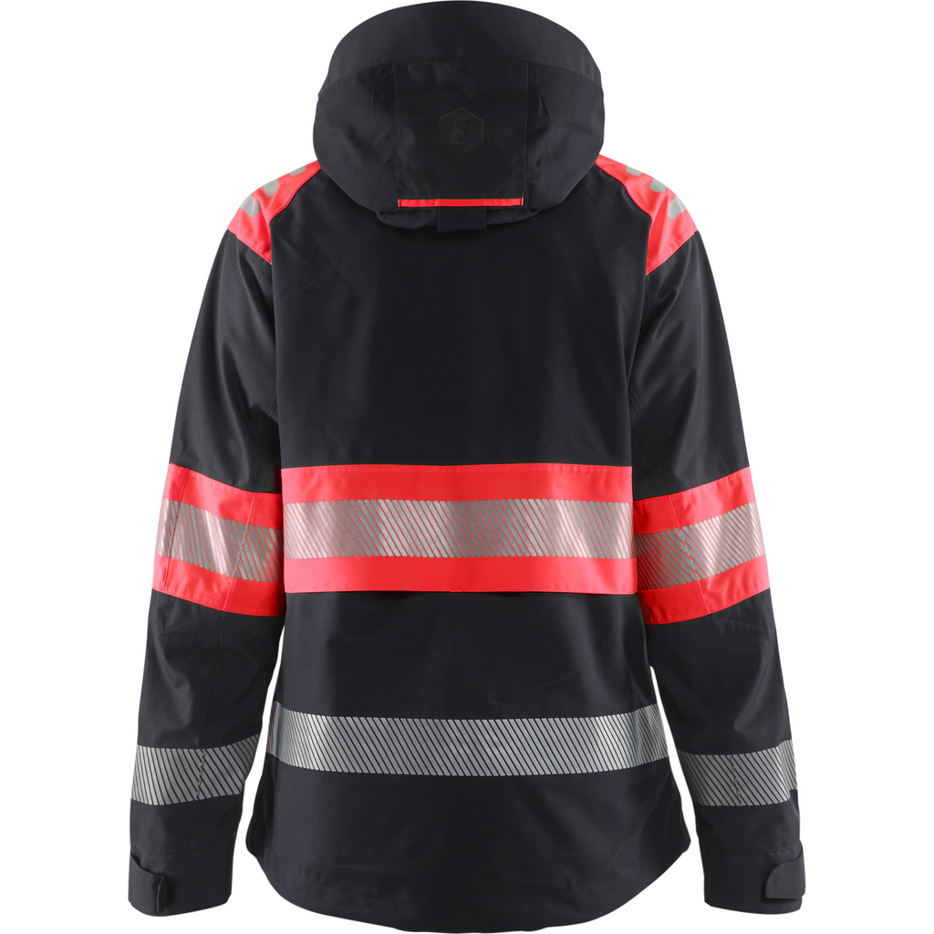Blaklader High Vis Ladies Shell Jacket, Black/High Vis Red (4)