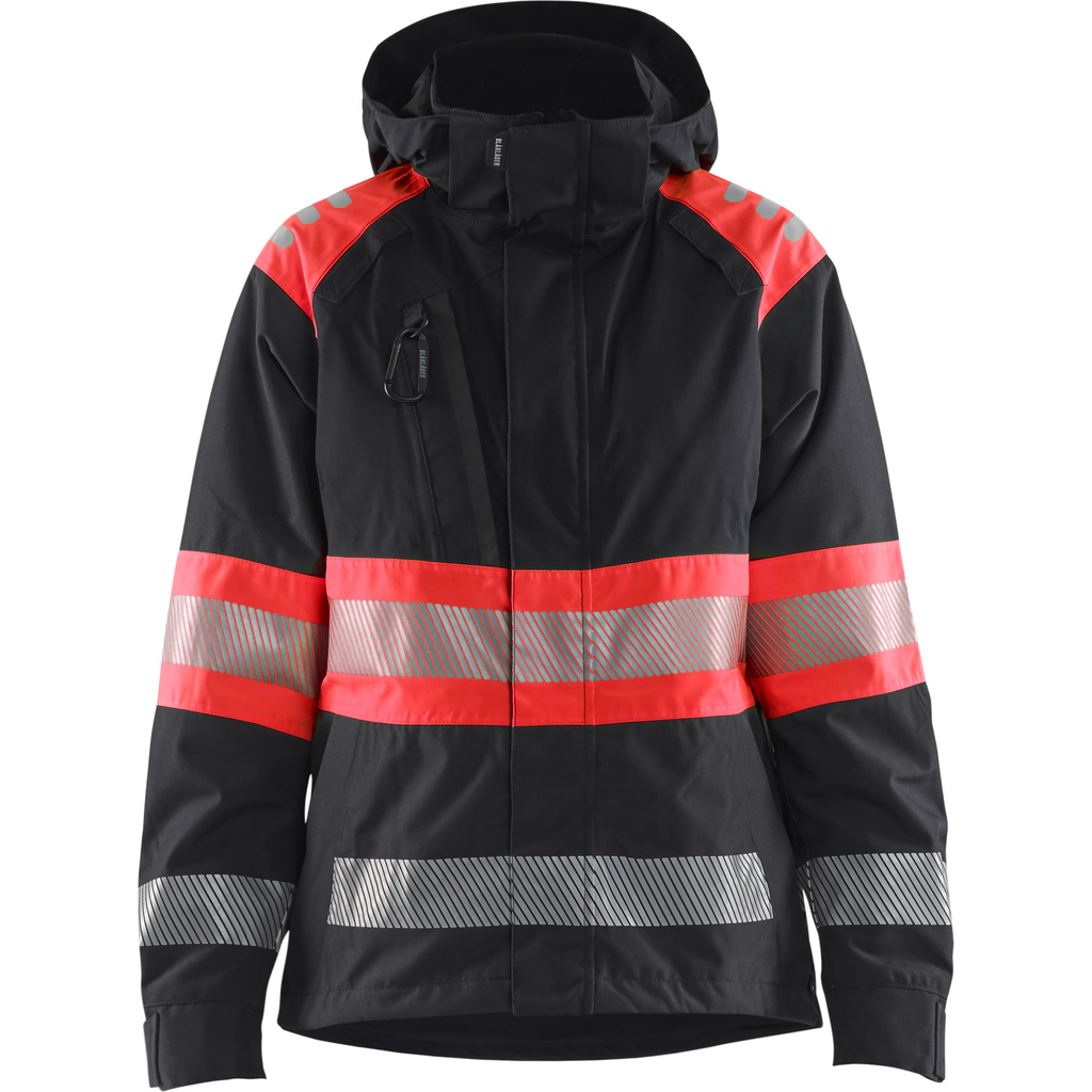 Blaklader High Vis Ladies Shell Jacket, Black/High Vis Red