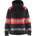 Blaklader High Vis Ladies Shell Jacket, Black/High Vis Red