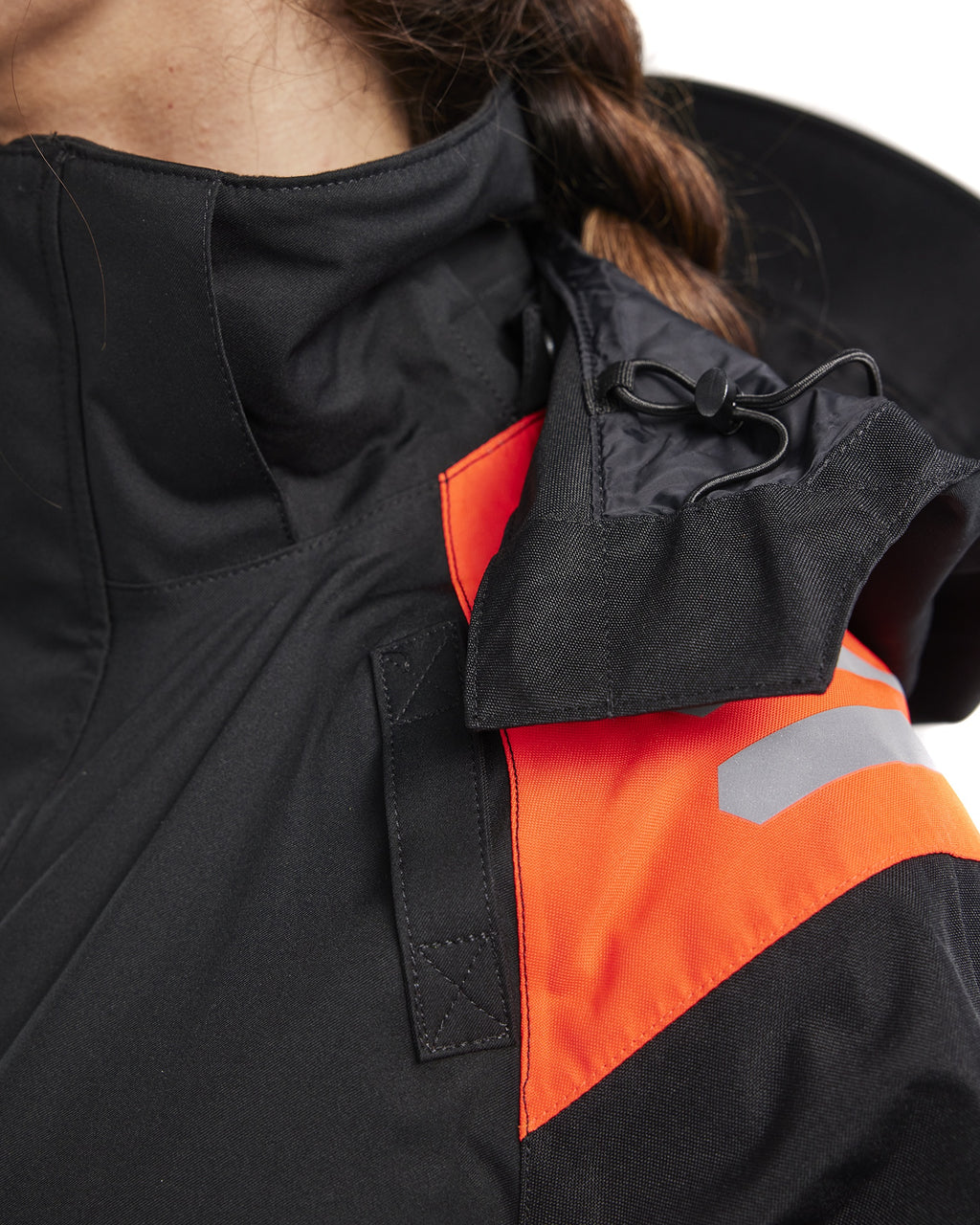 Blaklader High Vis Ladies Shell Jacket, Black/High Vis Red (7)