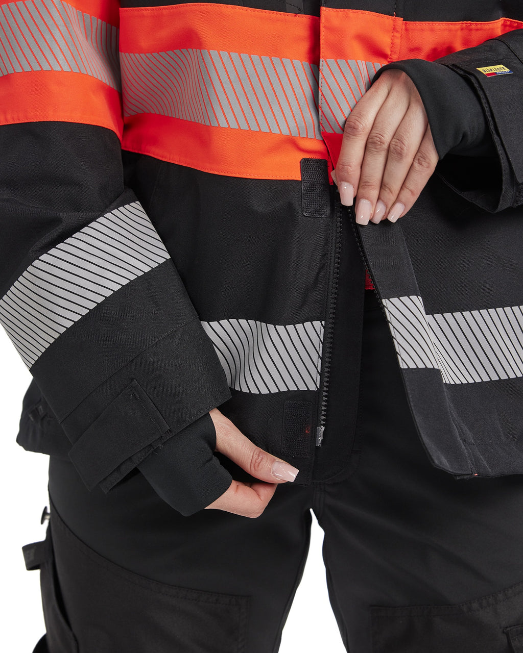 Blaklader High Vis Ladies Shell Jacket, Black/High Vis Red (9)