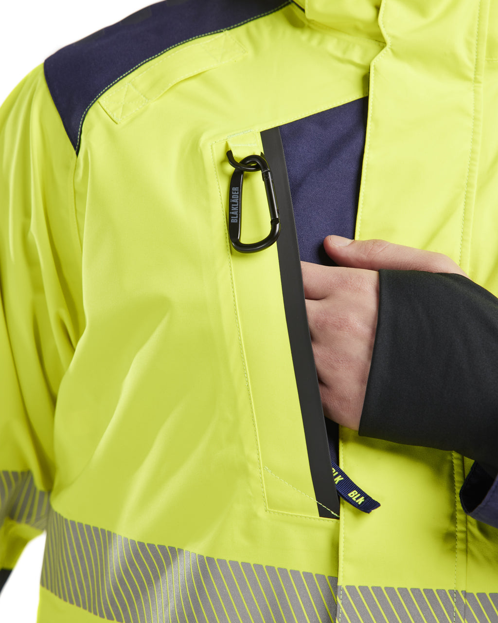 Blaklader High Vis Shell Jacket, Yellow/Navy Blue (8)