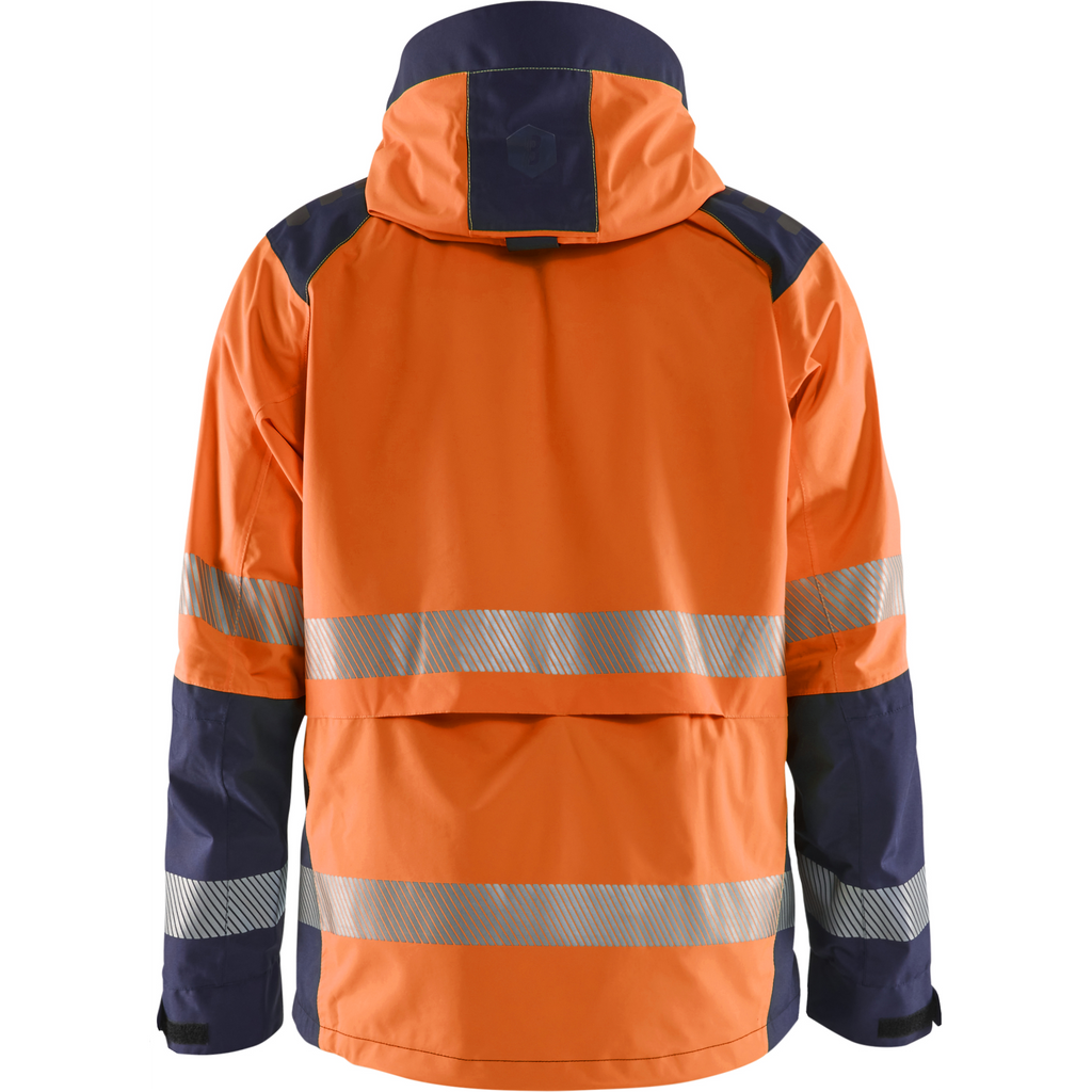 Blaklader High Vis Shell Jacket, Orange/Navy Blue (4)