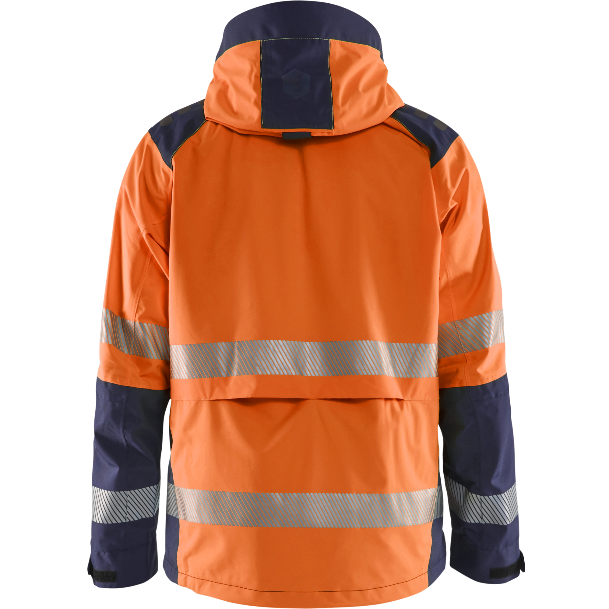 Blaklader High Vis Shell Jacket, Orange/Navy Blue (4)