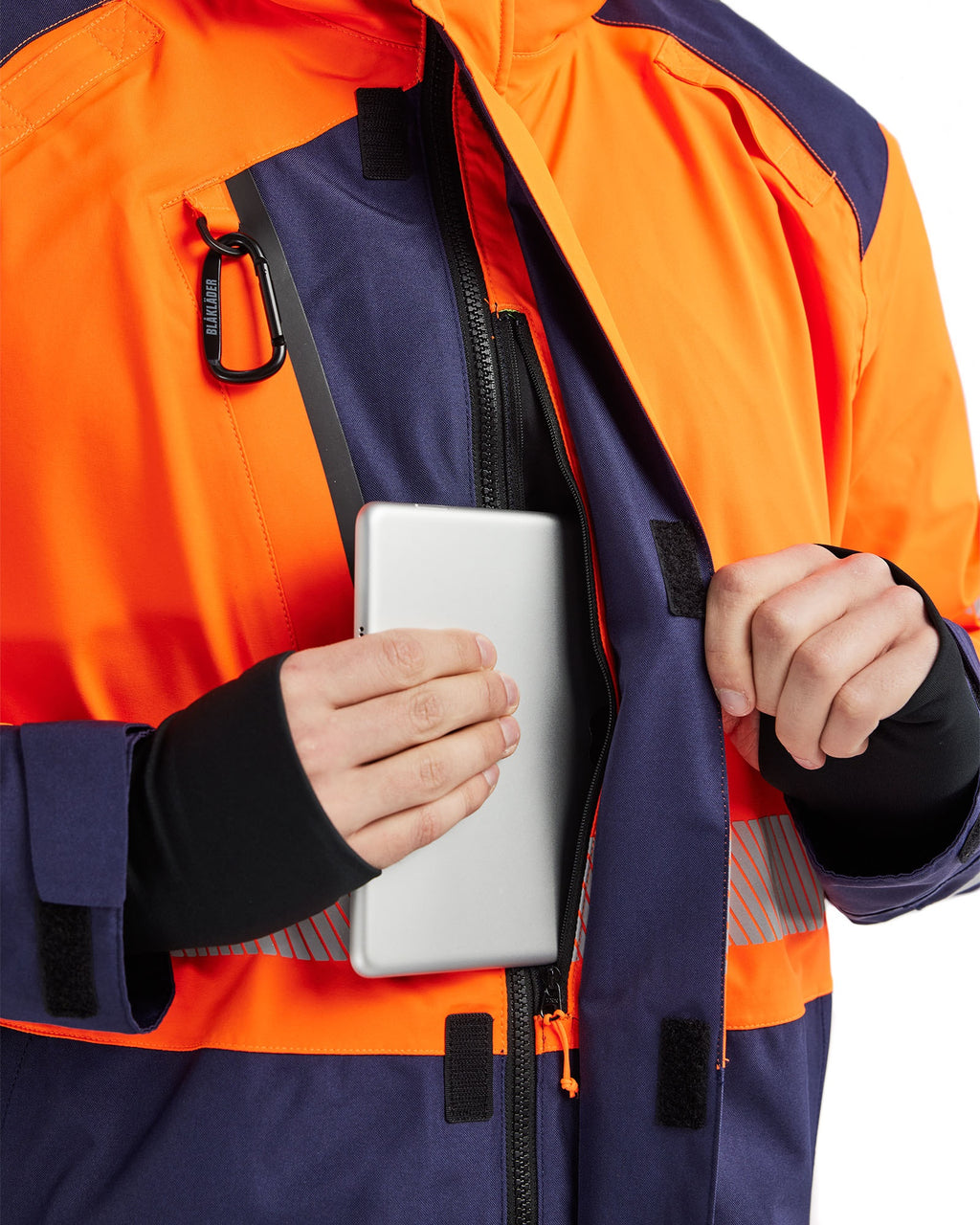 Blaklader High Vis Shell Jacket, Orange/Navy Blue (6)