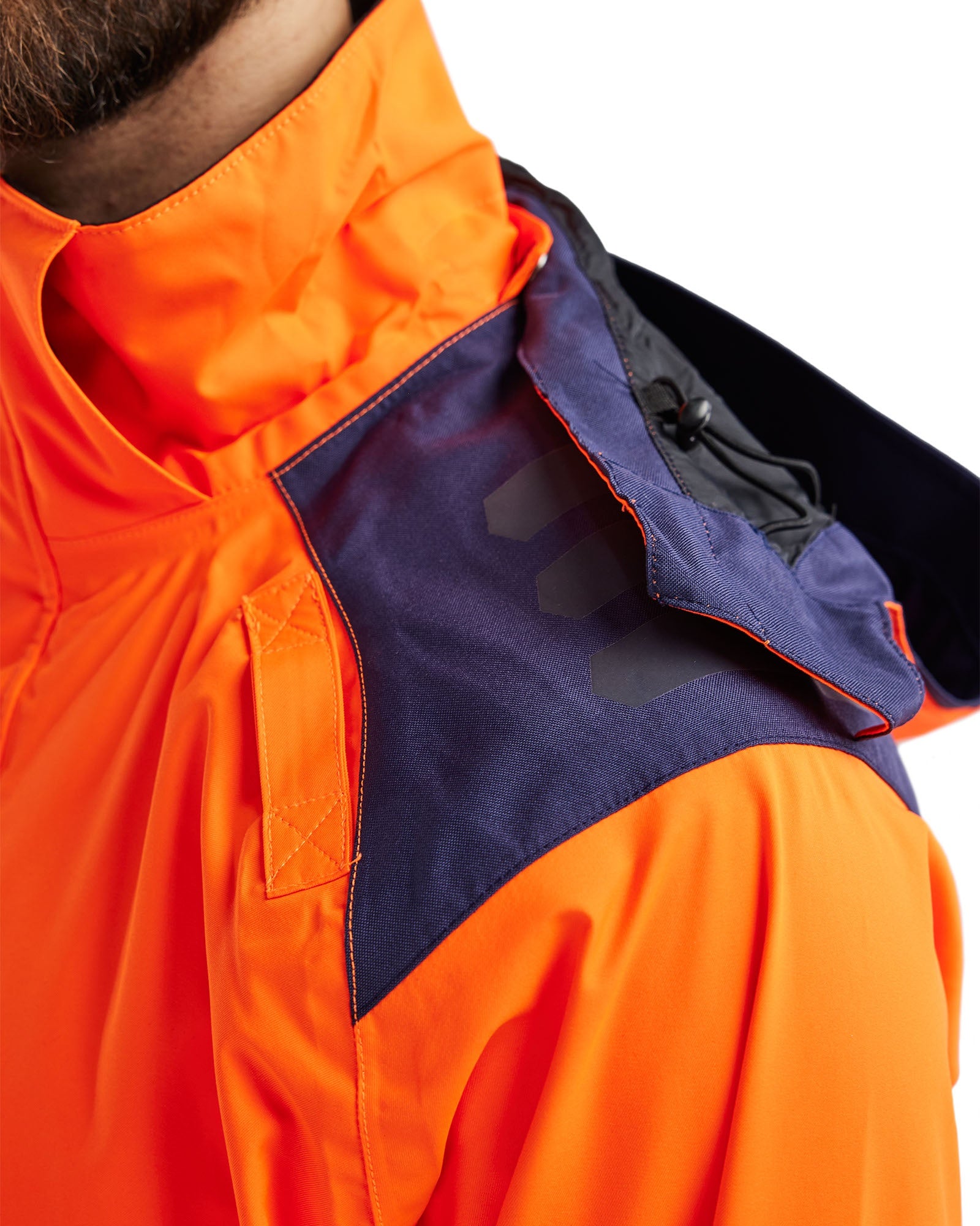 Blaklader High Vis Shell Jacket, Orange/Navy Blue (7)