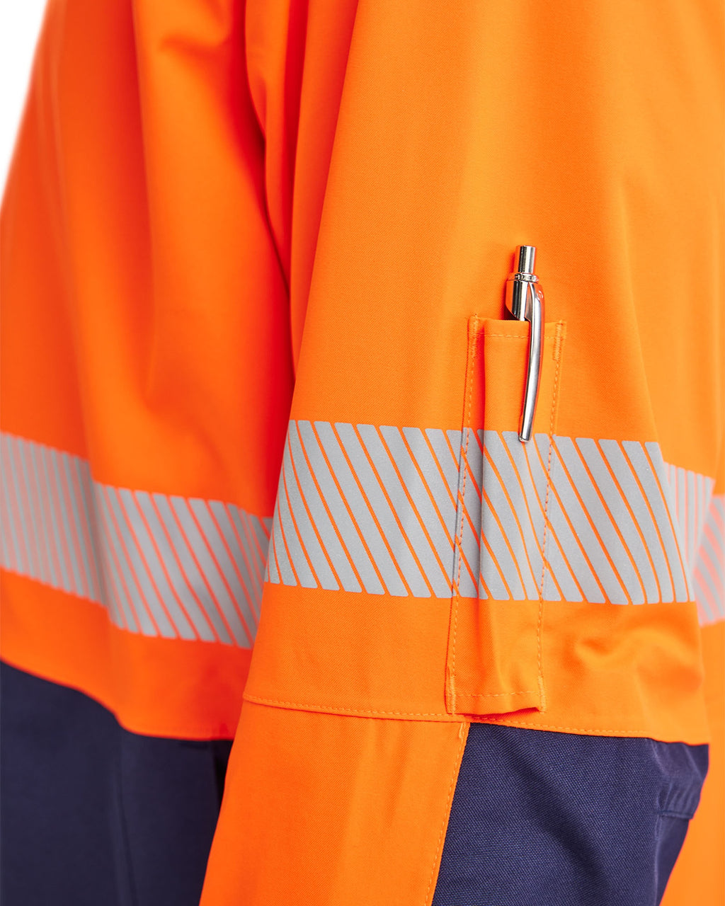 Blaklader High Vis Shell Jacket, Orange/Navy Blue (8)