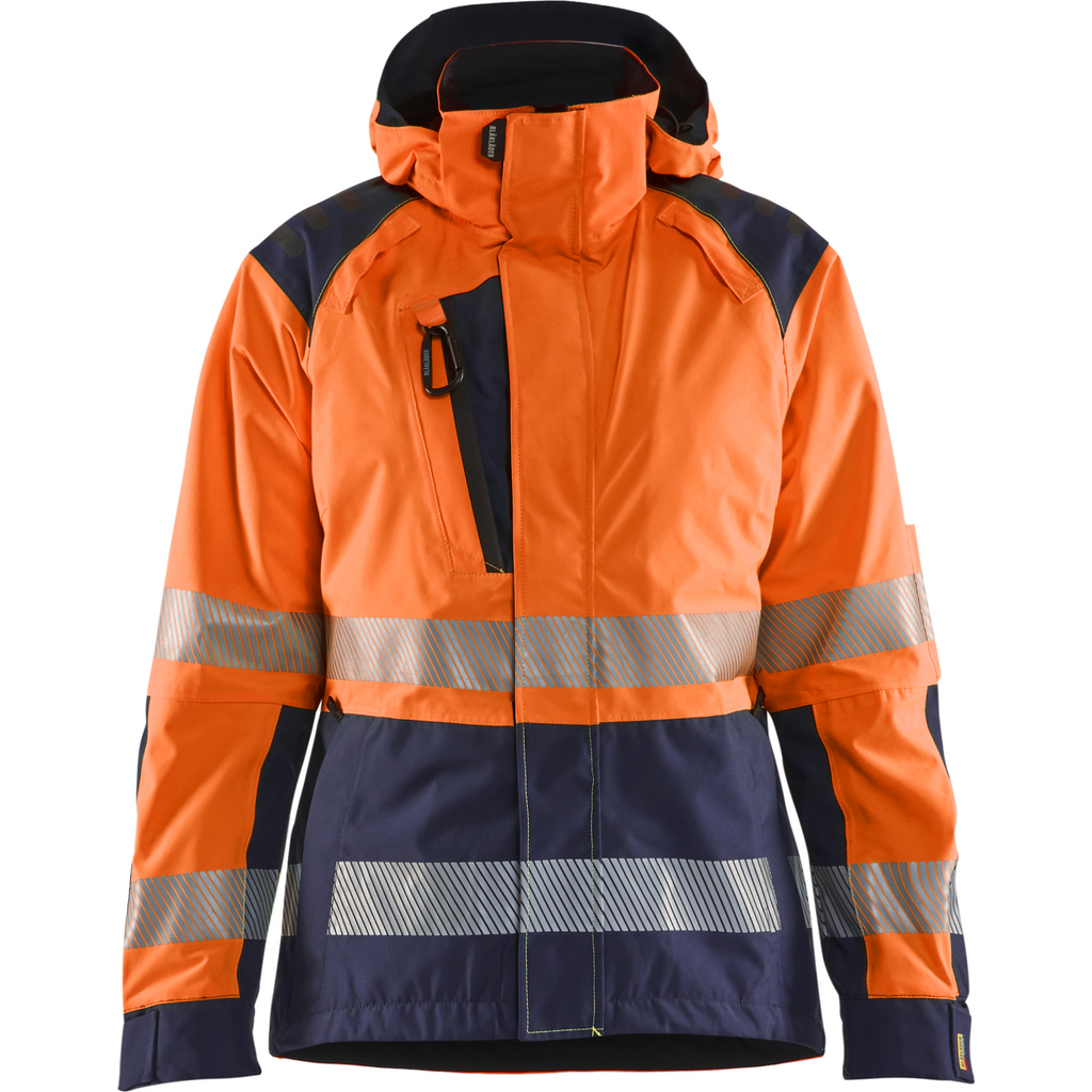 Blaklader High Vis Women's Shell Jacket, Orange/Navy Blue