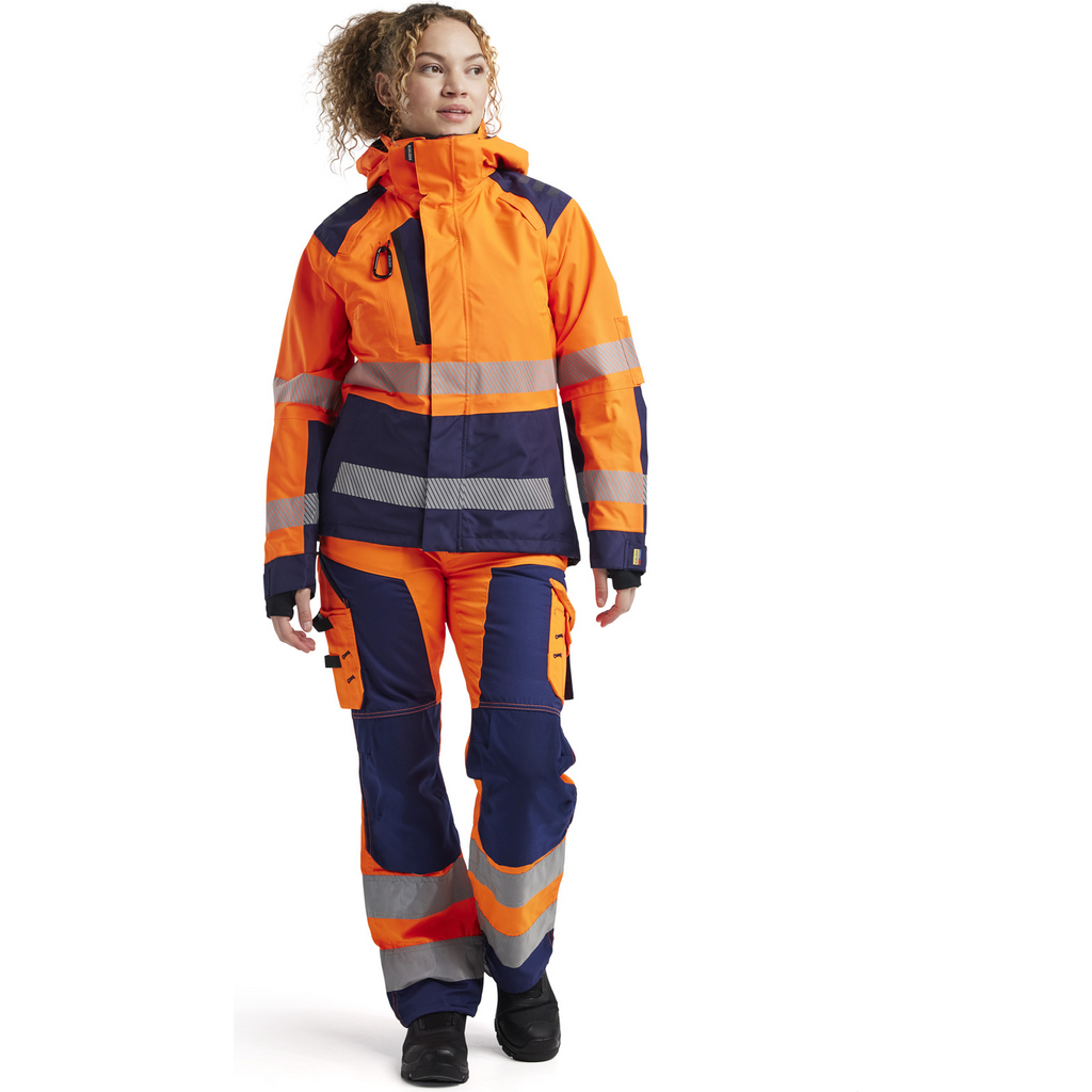 Blaklader High Vis Women's Shell Jacket, Orange/Navy Blue (5)
