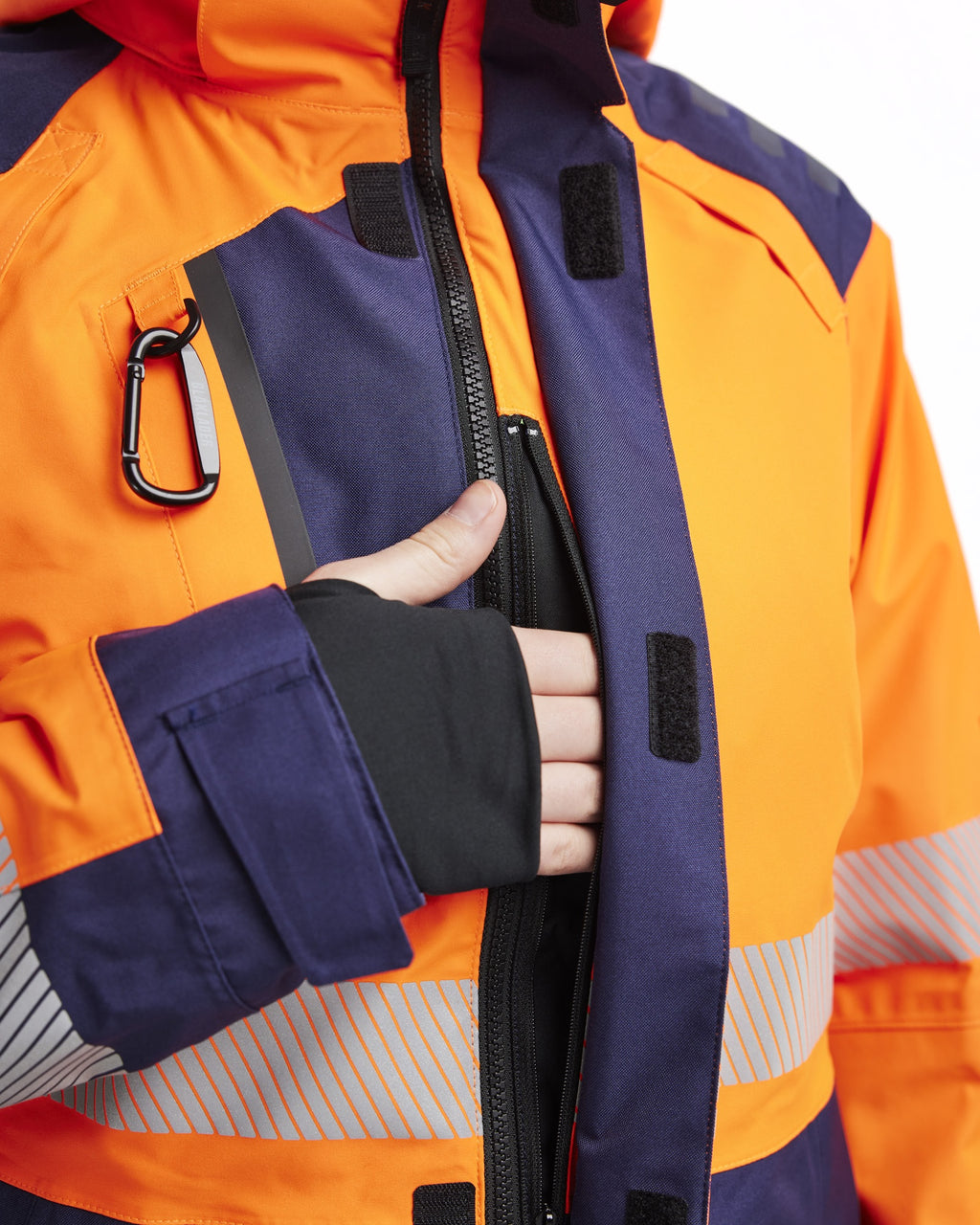 Blaklader High Vis Women's Shell Jacket, Orange/Navy Blue (7)