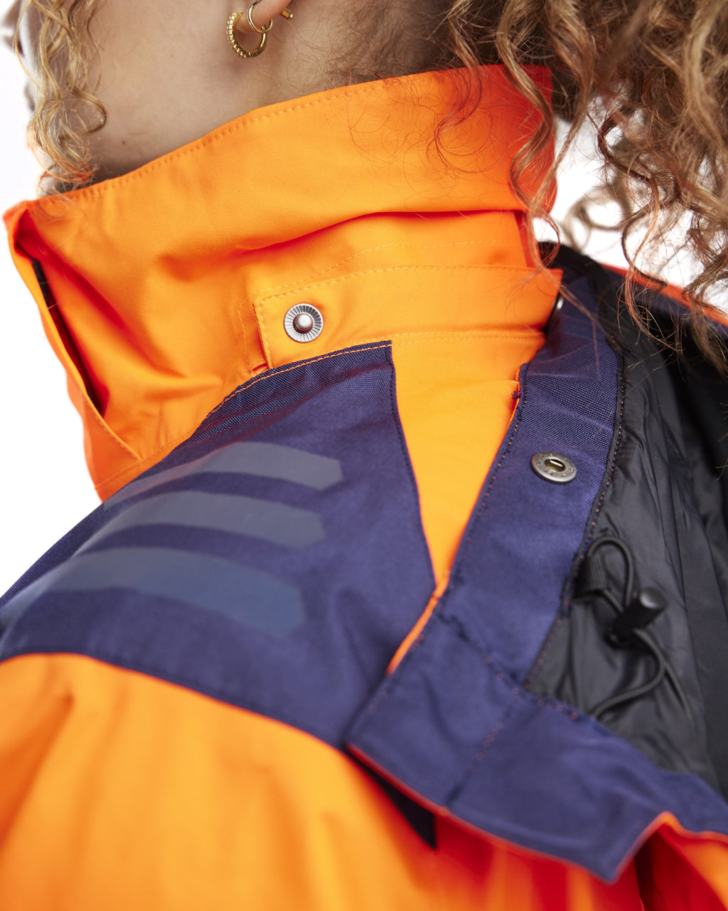 Blaklader High Vis Women's Shell Jacket, Orange/Navy Blue (8)