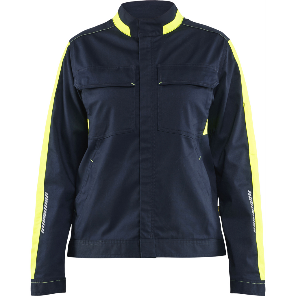 Blaklader Ladies Stretch Industrial Jacket, Dark Navy/Yellow