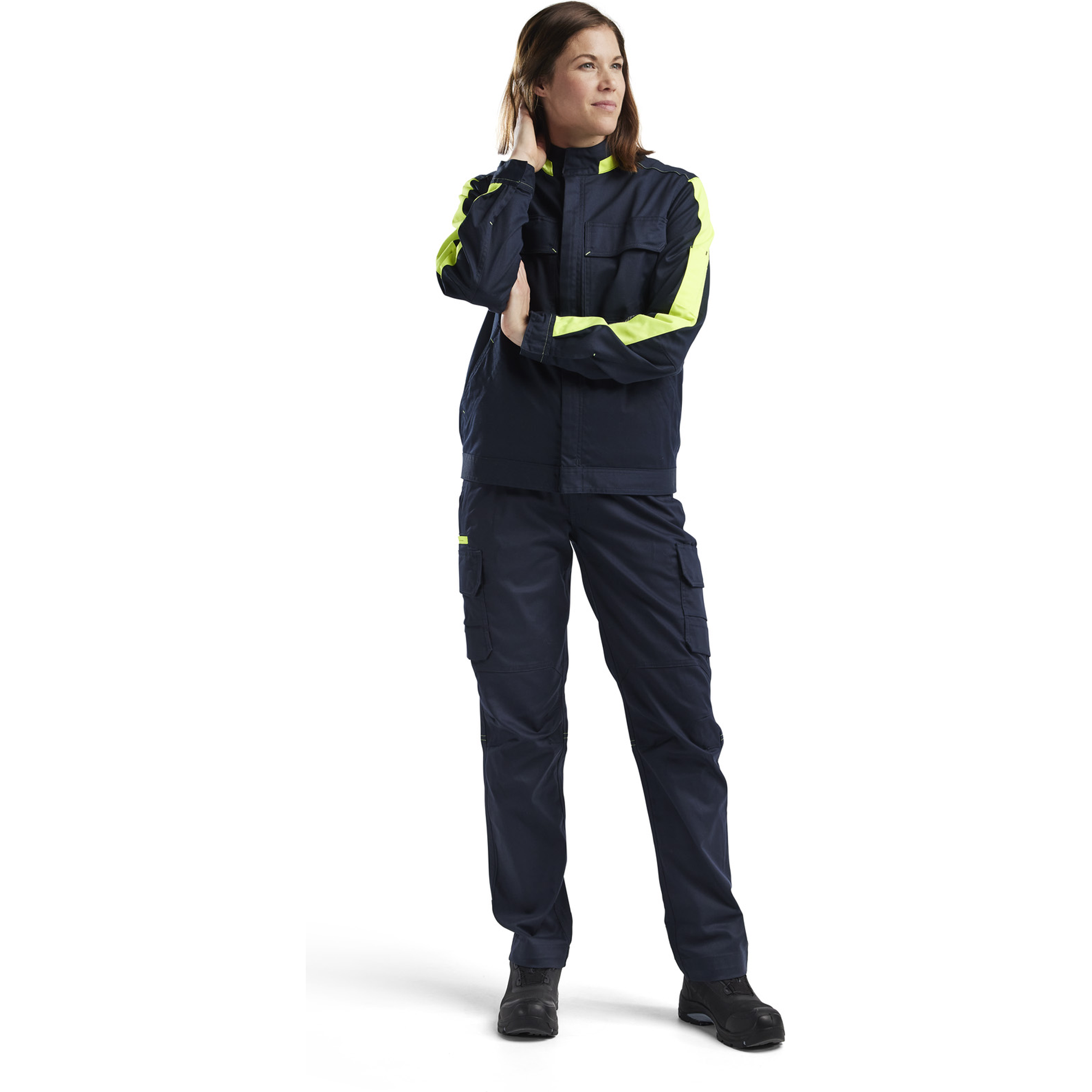 Blaklader Ladies Stretch Industrial Jacket, Dark Navy/Yellow (5)