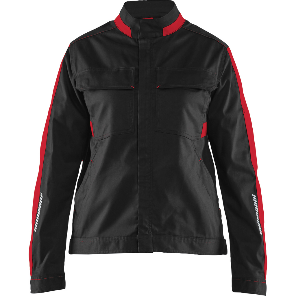 Blaklader Ladies Stretch Industry Jacket, Black/Red
