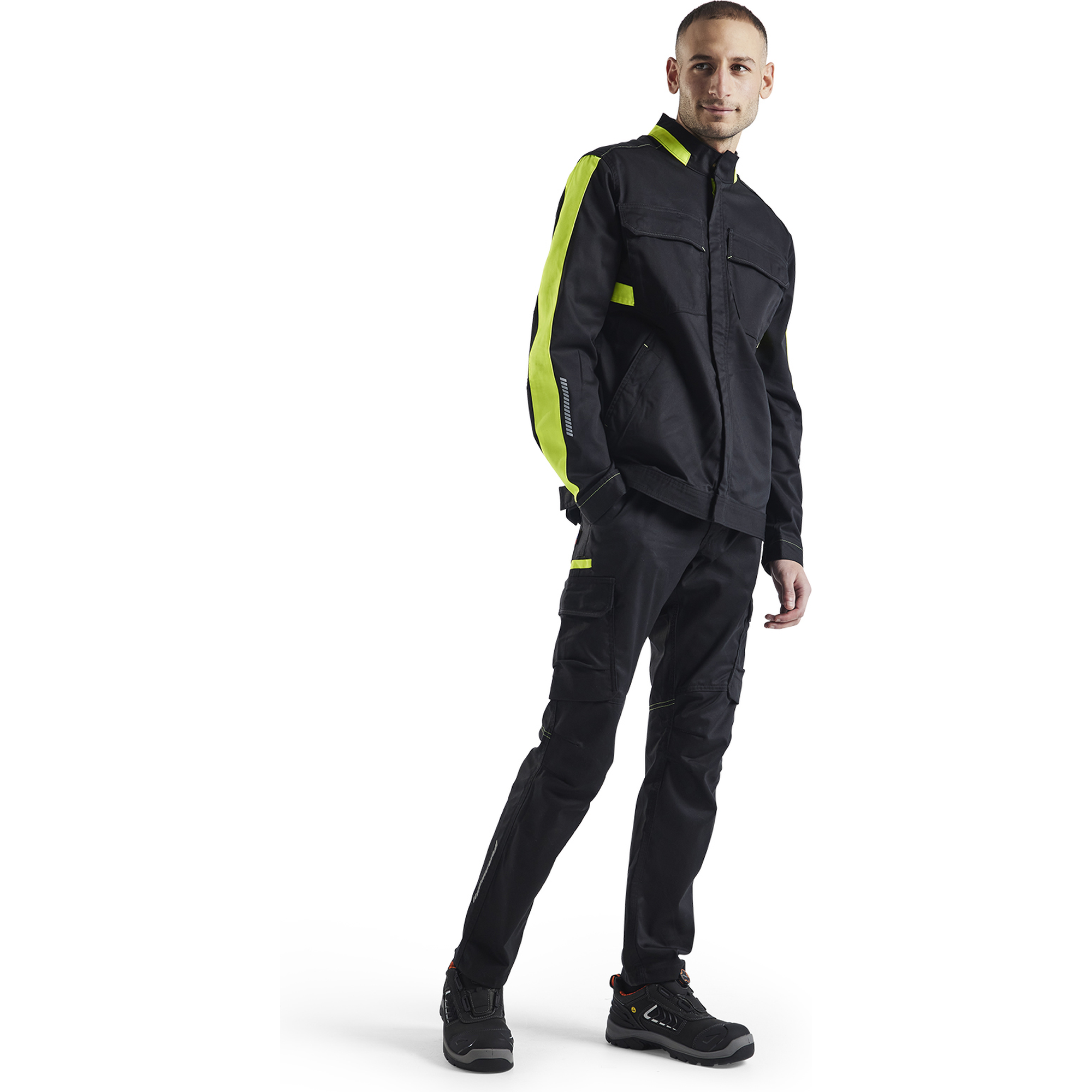 Blaklader Industry Stretch Jacket, Black/Yellow (5)
