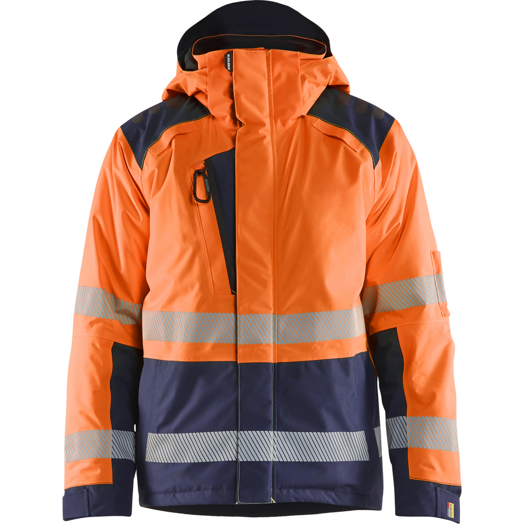 Blaklader High Vis Winter Jacket, Orange/Navy Blue