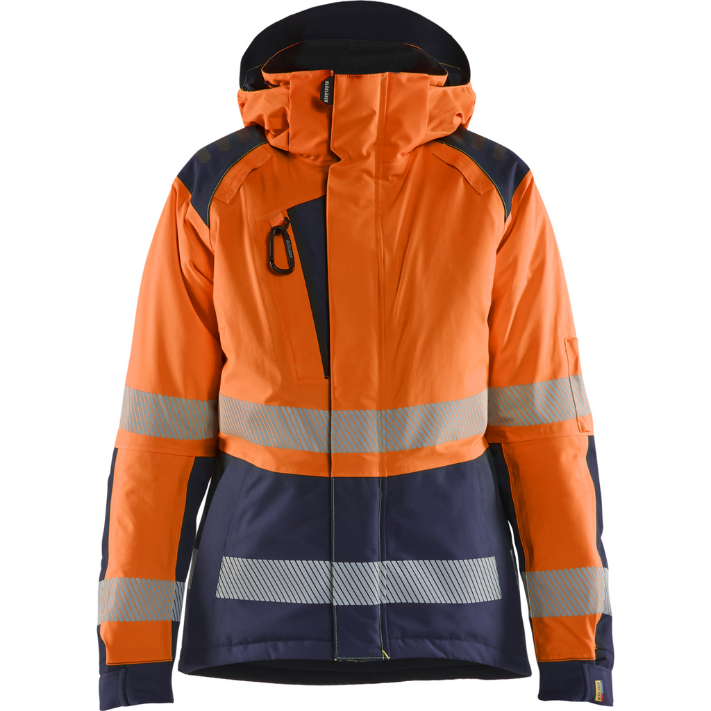 Blaklader High Vis Ladies Winter Jacket, Orange/Navy Blue