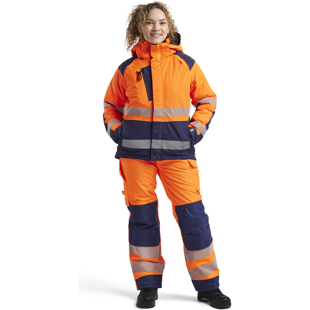 Blaklader High Vis Ladies Winter Jacket, Orange/Navy Blue (5)