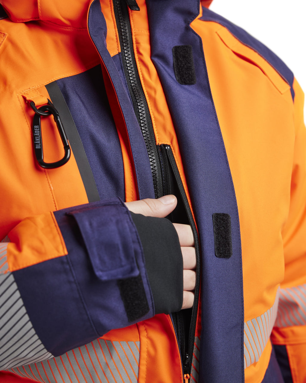 Blaklader High Vis Ladies Winter Jacket, Orange/Navy Blue (8)