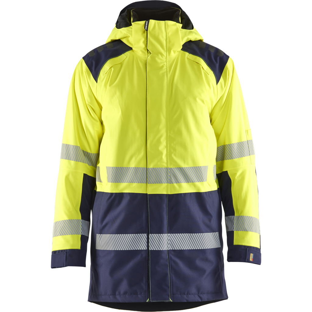 Blaklader High Vis Winter Parka, Yellow/Navy Blue