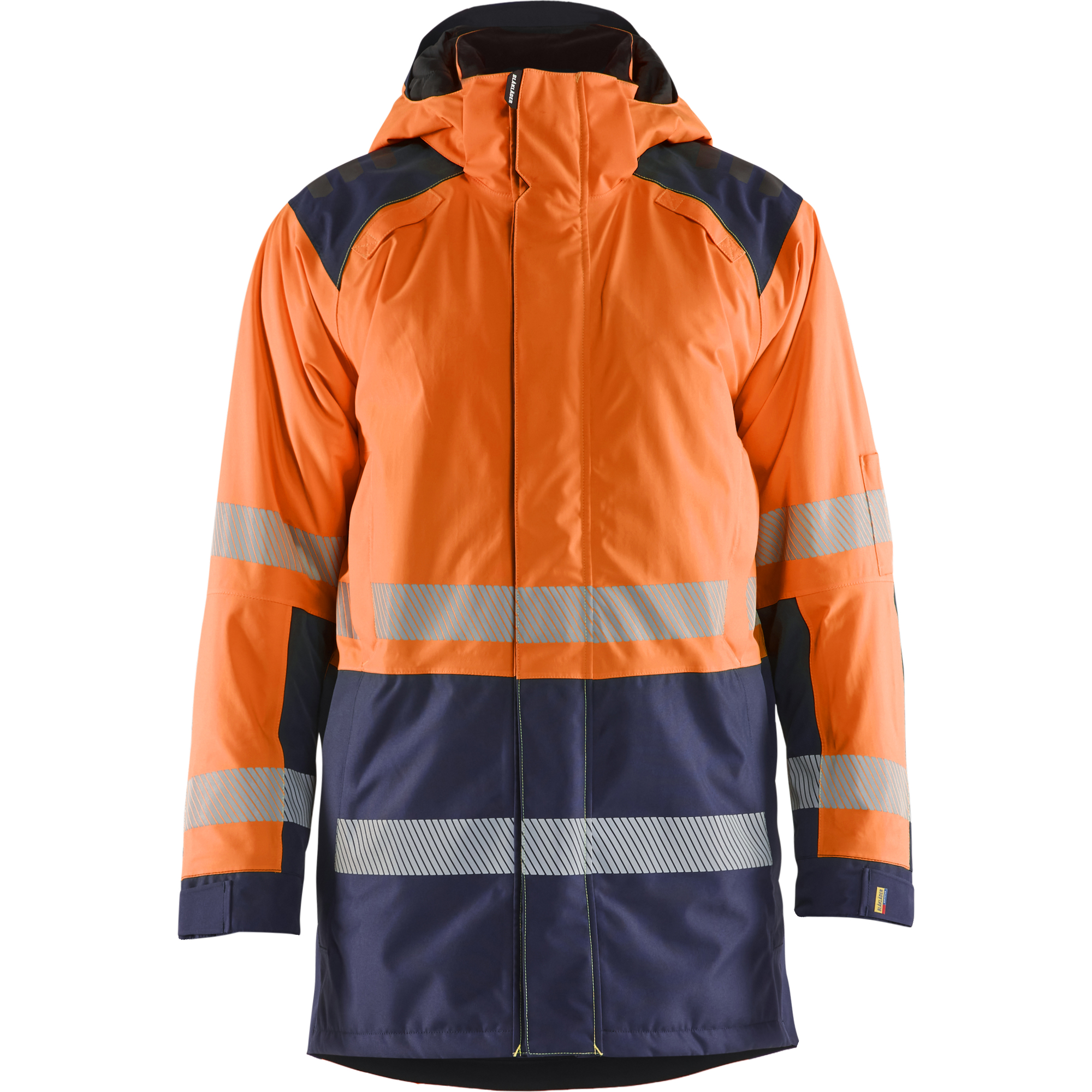 Blaklader High Vis Winter Parka, Orange/Navy Blue