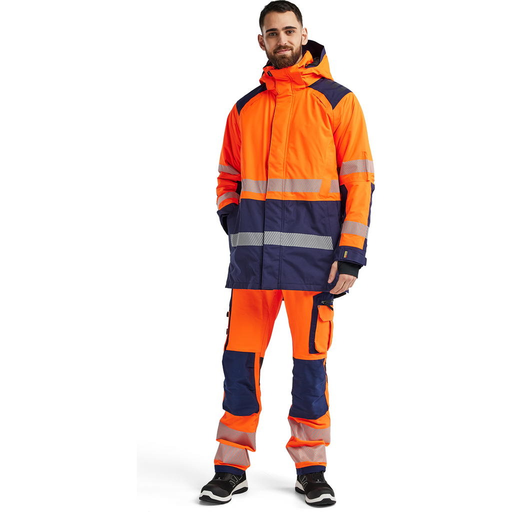 Blaklader High Vis Winter Parka, Orange/Navy Blue (5)