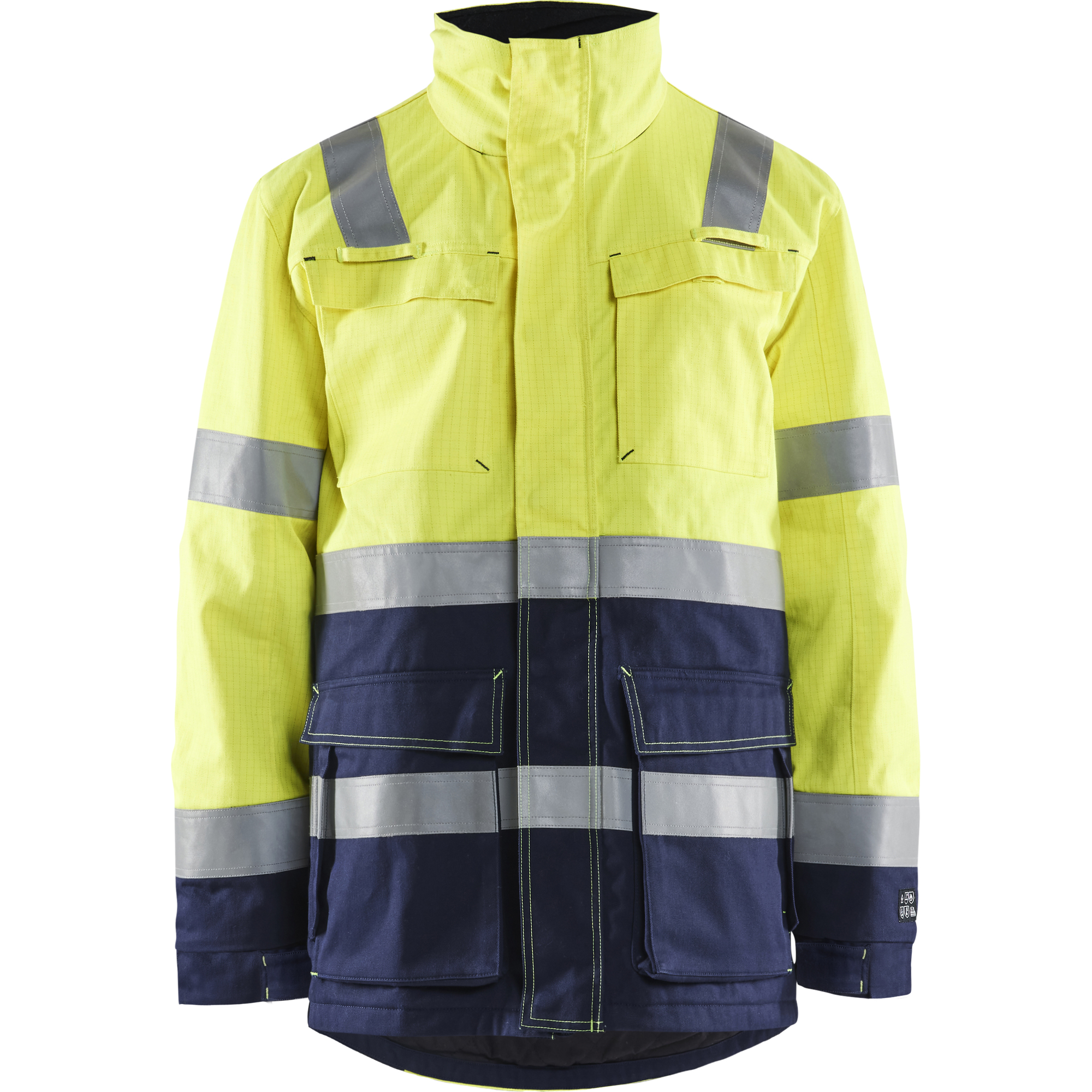 Blaklader Multinorm Winter Parka, Yellow/Navy Blue