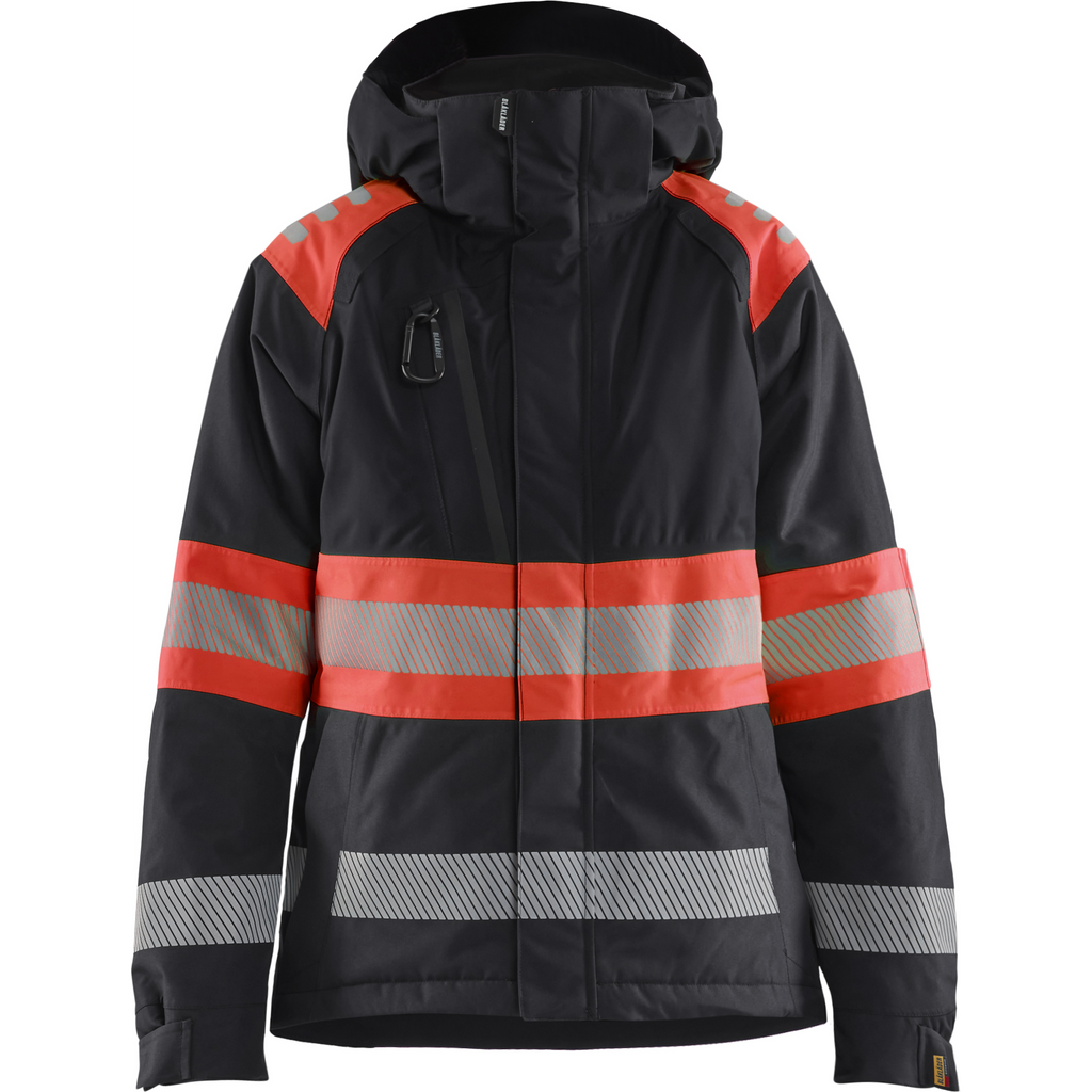 Blaklader High Vis Women's Winter Jacket, Black/High Vis Red