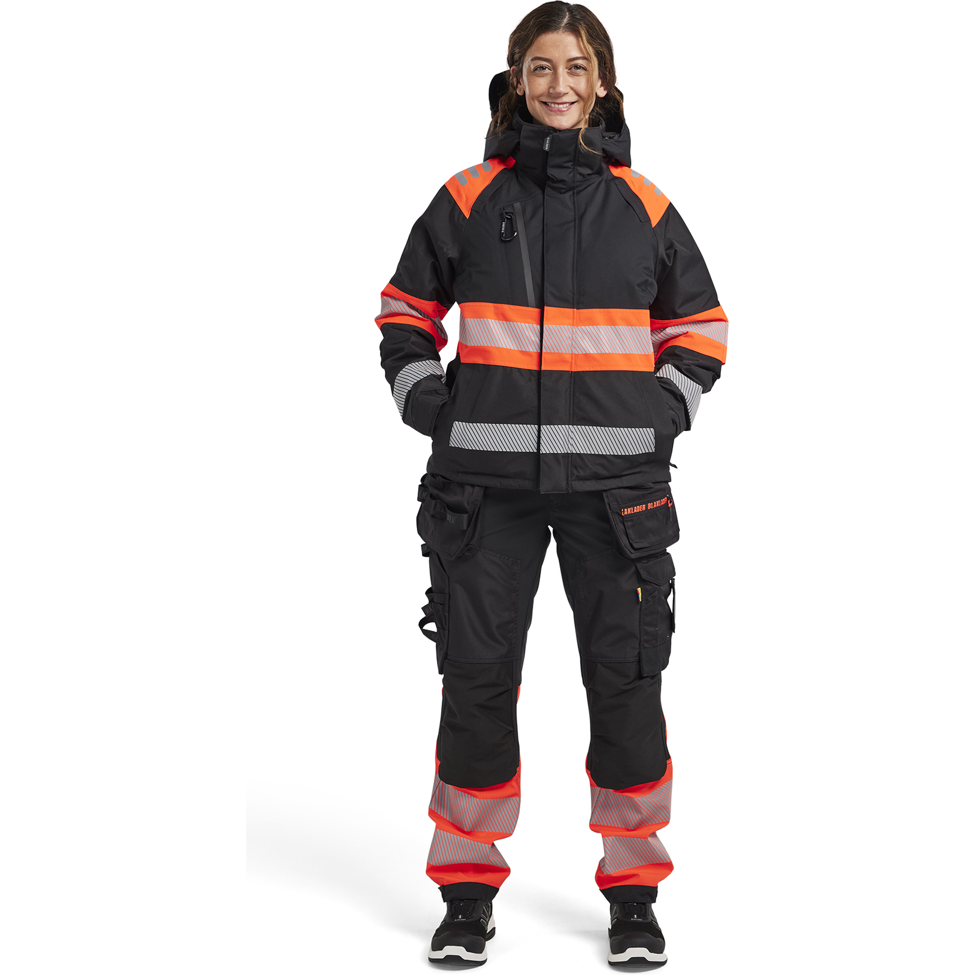 Blaklader High Vis Women's Winter Jacket, Black/High Vis Red (5)