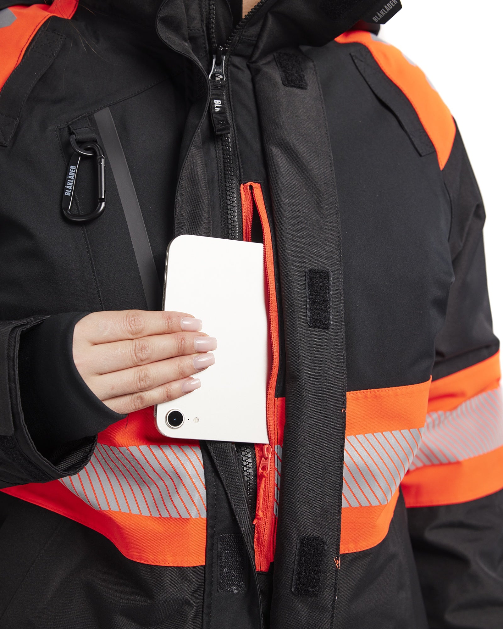 Blaklader High Vis Women's Winter Jacket, Black/High Vis Red (8)