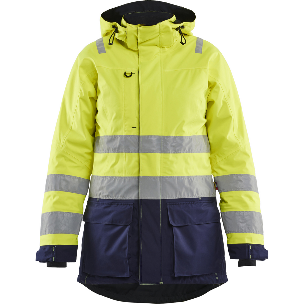 Blaklader High Vis Ladies Winter Parka, Yellow/Navy Blue