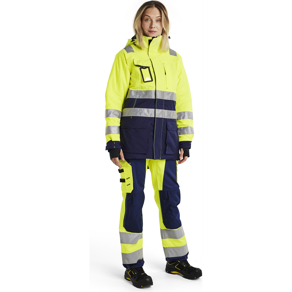 Blaklader High Vis Ladies Winter Parka, Yellow/Navy Blue (5)