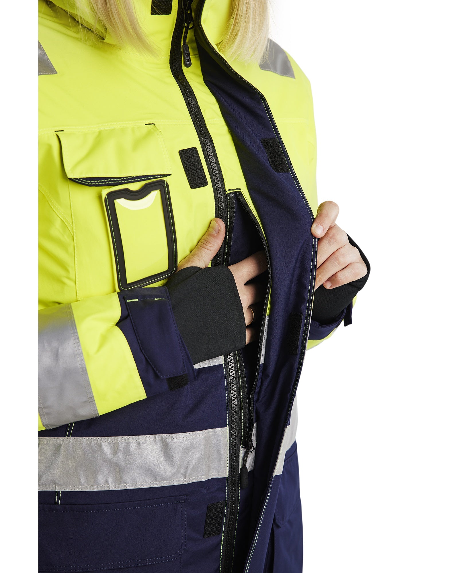 Blaklader High Vis Ladies Winter Parka, Yellow/Navy Blue (6)