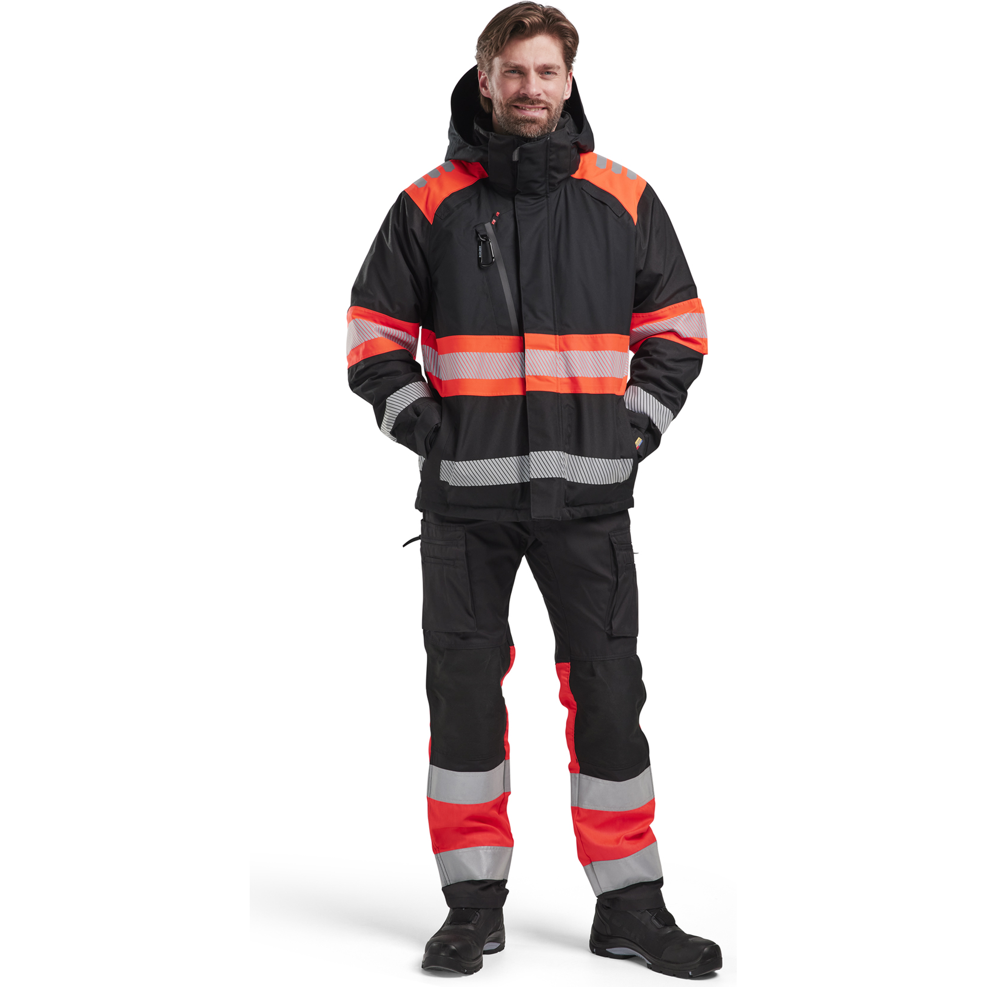 Blaklader High Vis Winter Jacket, Black/High Vis Red (5)