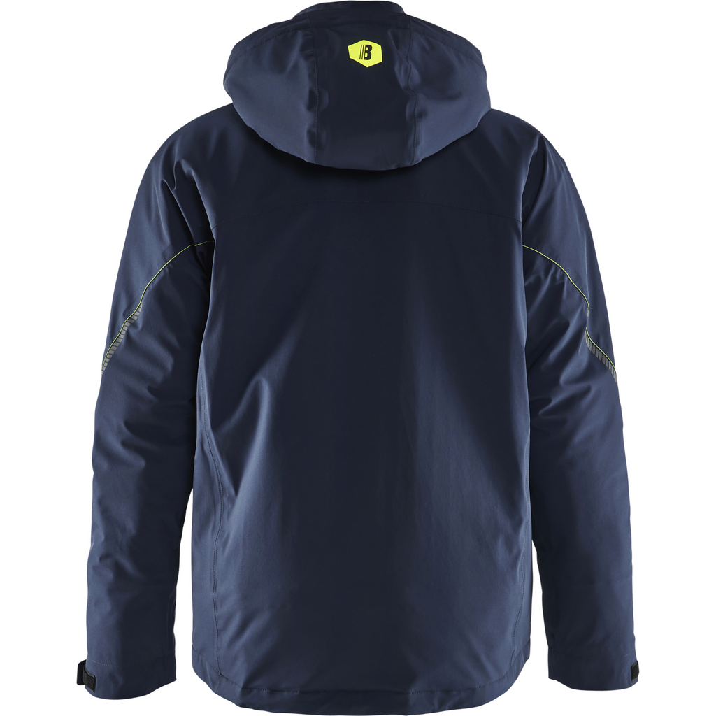 Blaklader Lined Lightweight Stretch Winter Jacket, Dark Navy Blue/Yellow (4)
