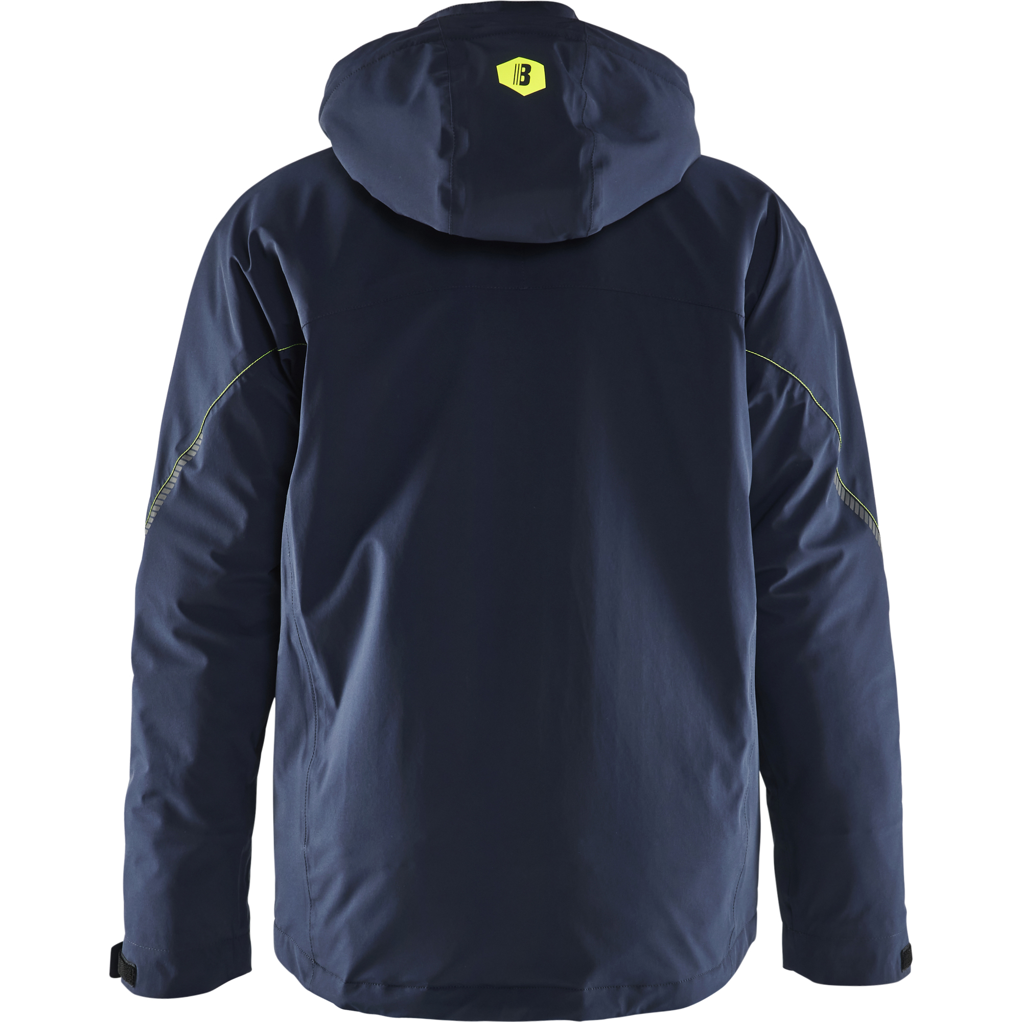 Blaklader Lined Lightweight Stretch Winter Jacket, Dark Navy Blue/Yellow (4)