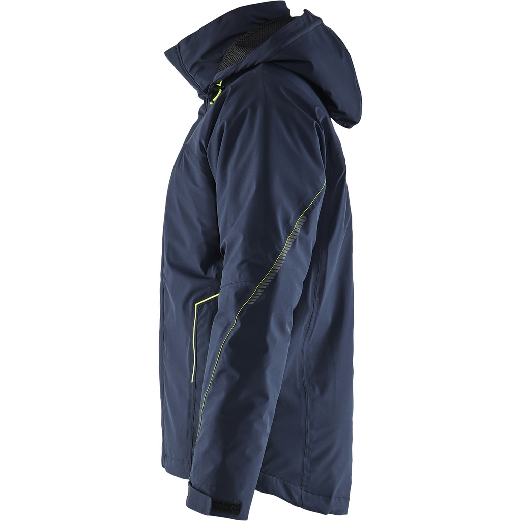Blaklader Lined Lightweight Stretch Winter Jacket, Dark Navy Blue/Yellow (3)