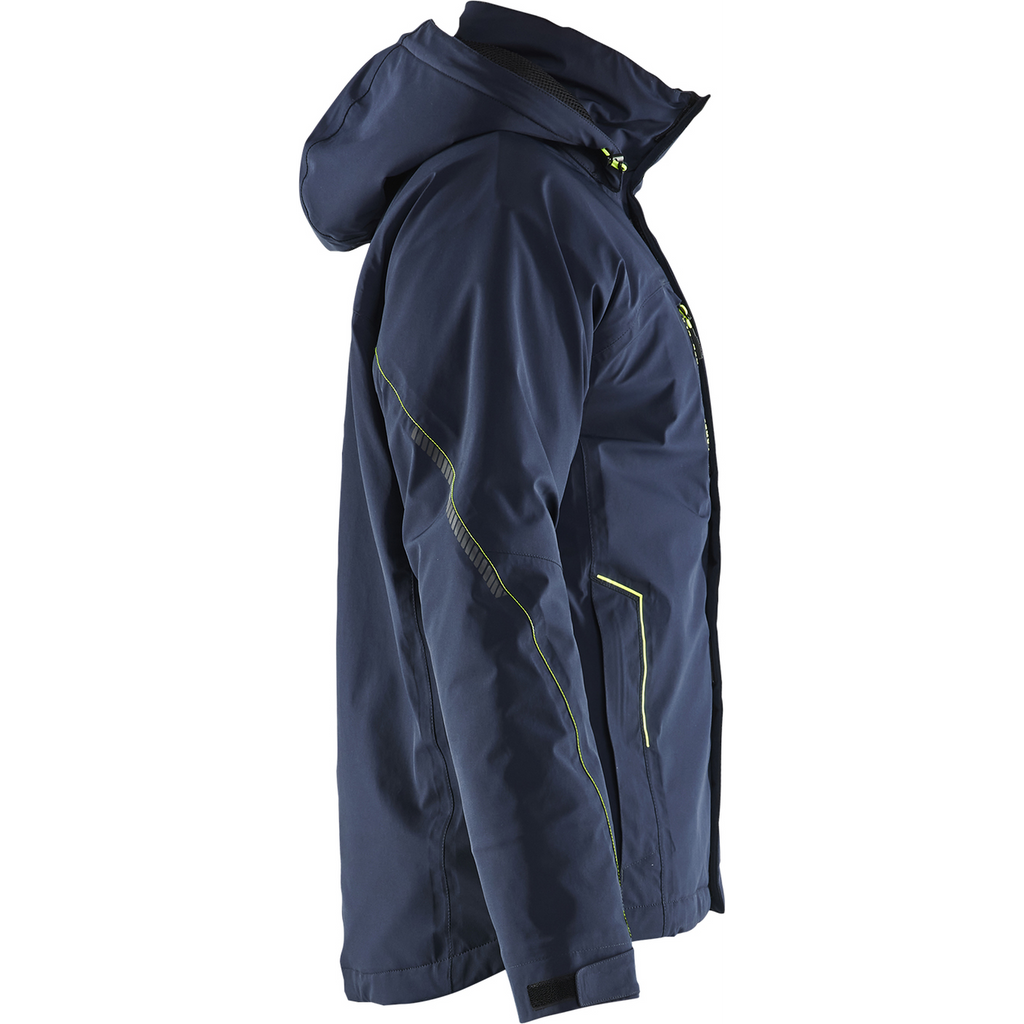 Blaklader Lined Lightweight Stretch Winter Jacket, Dark Navy Blue/Yellow (2)
