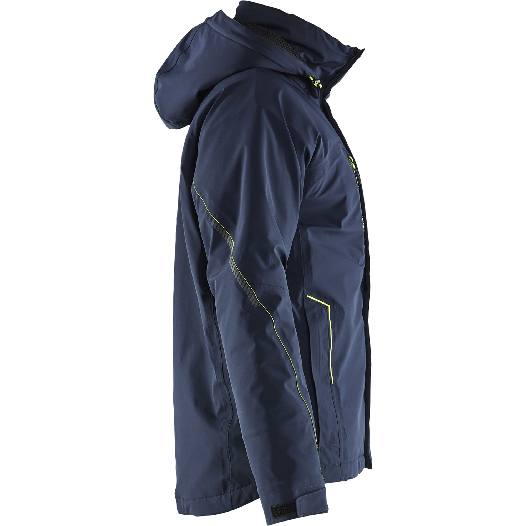 Blaklader Lined Lightweight Stretch Winter Jacket, Dark Navy Blue/Yellow (2)