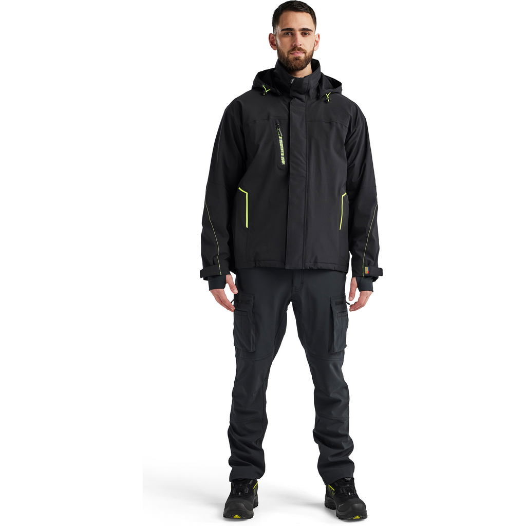 Blaklader Lined Lightweight Stretch Winter Jacket, Black/Yellow (5)