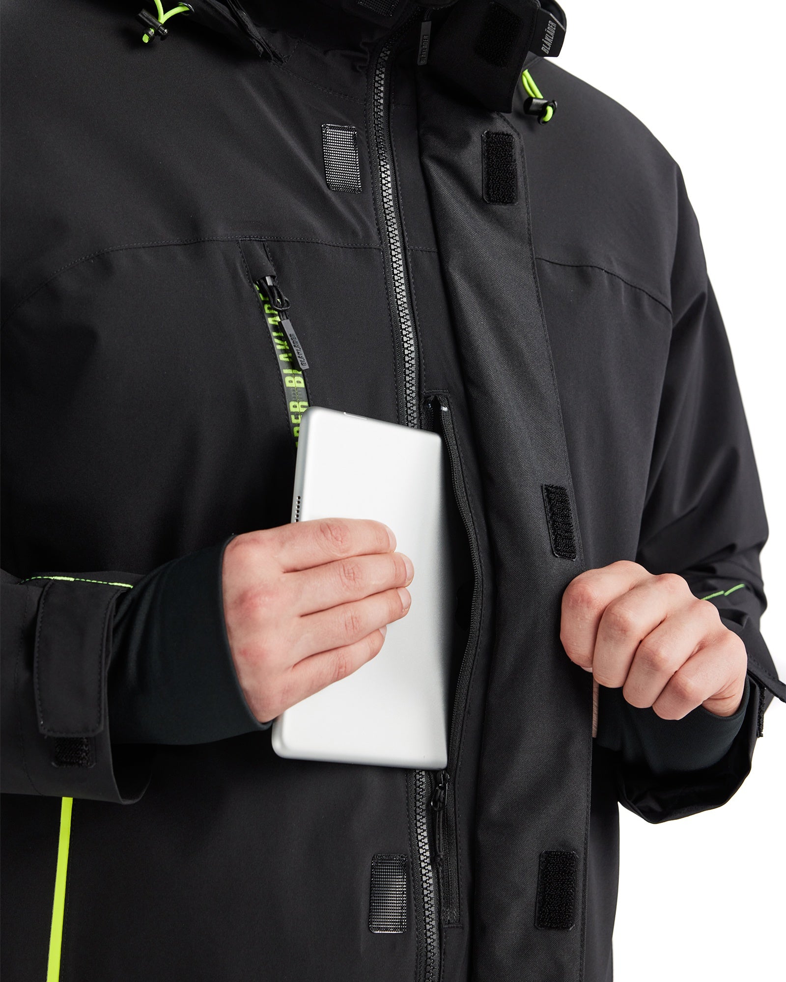Blaklader Lined Lightweight Stretch Winter Jacket, Black/Yellow (6)